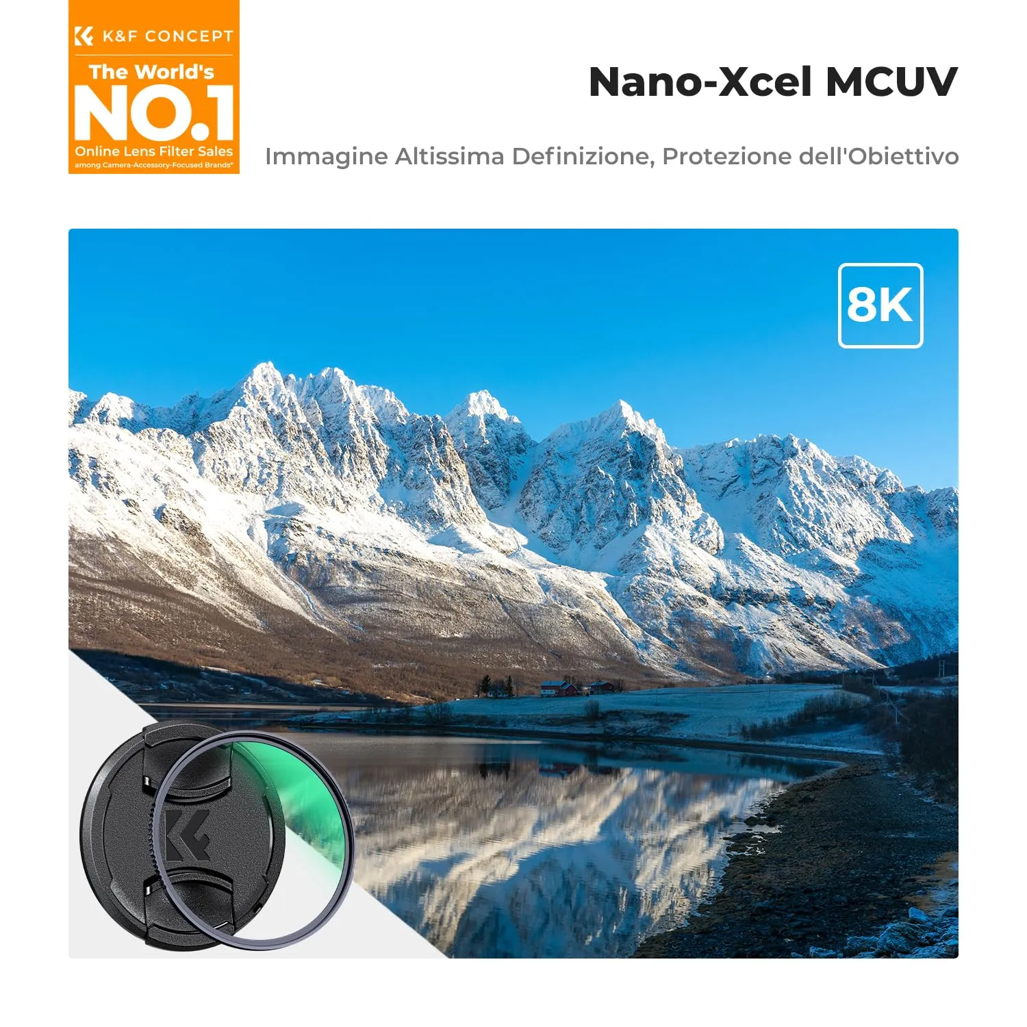 K&F Concept Nano-Xcel filtro UV 67mm protezione con tappo