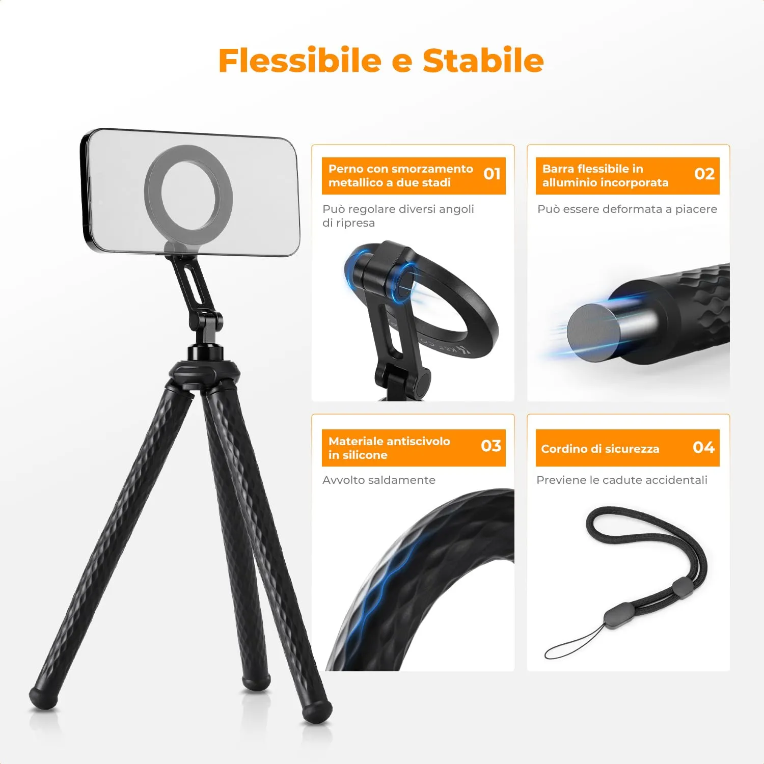 K&F Concept mini treppiede magnetico smartphone MagSafe