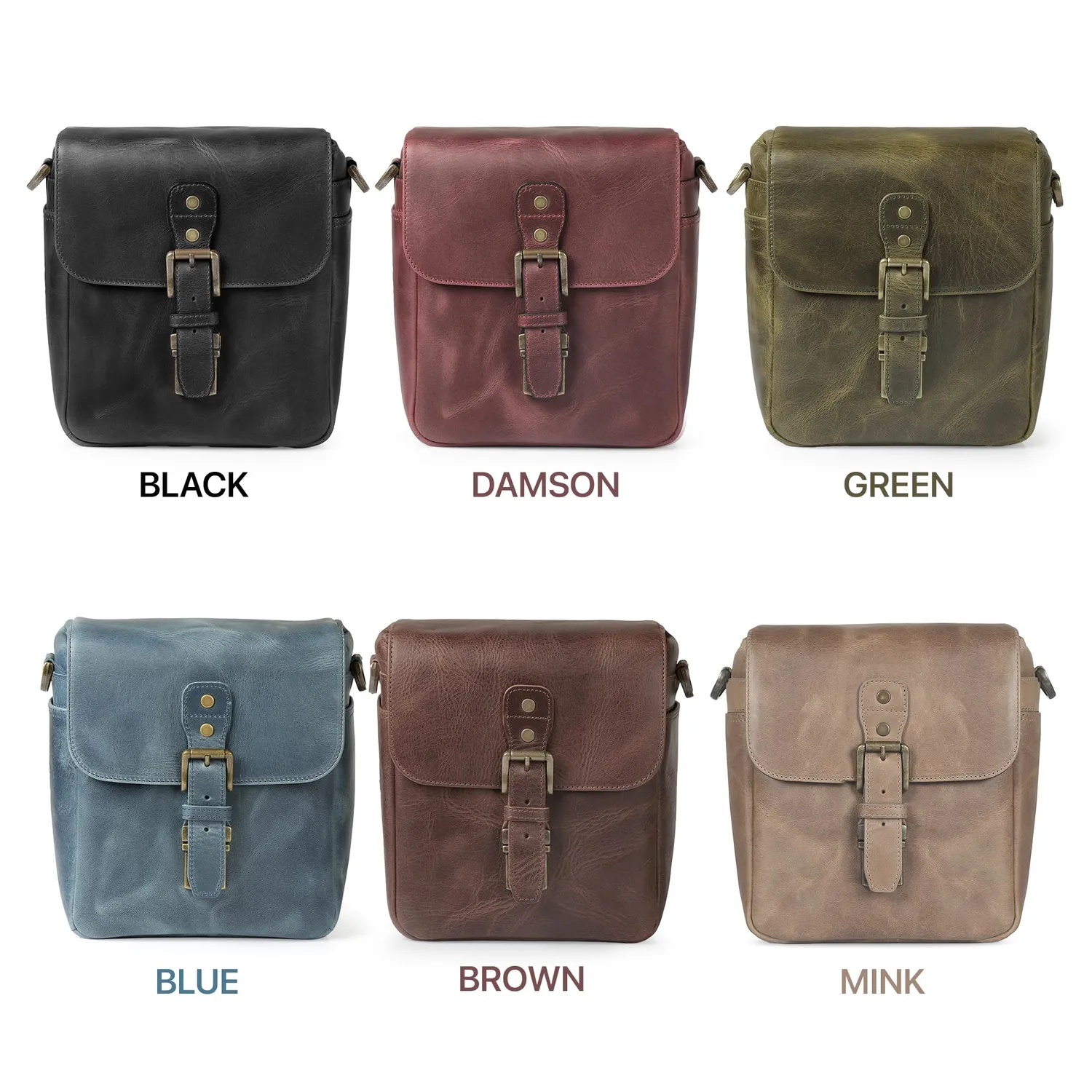 MegaGear Messenger Verticale Borsa Fotocamera Pelle Nera