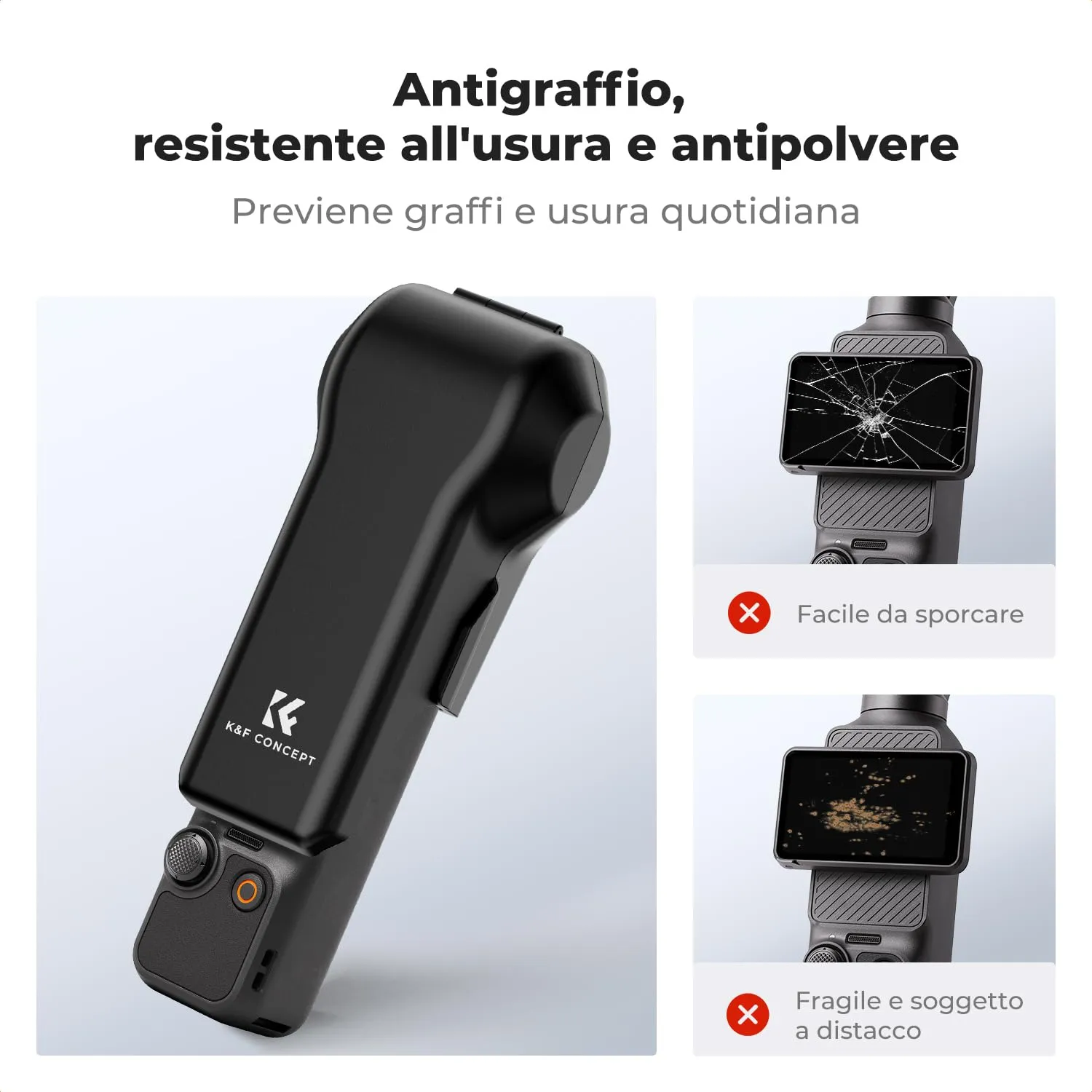 K&F Concept custodia rigida DJI Osmo Pocket 3/4 filtri