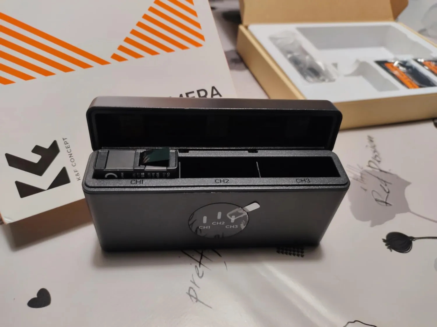 K&F Concept Osmo Action Kit 3 Batterie 2100mAh + Box USB-C