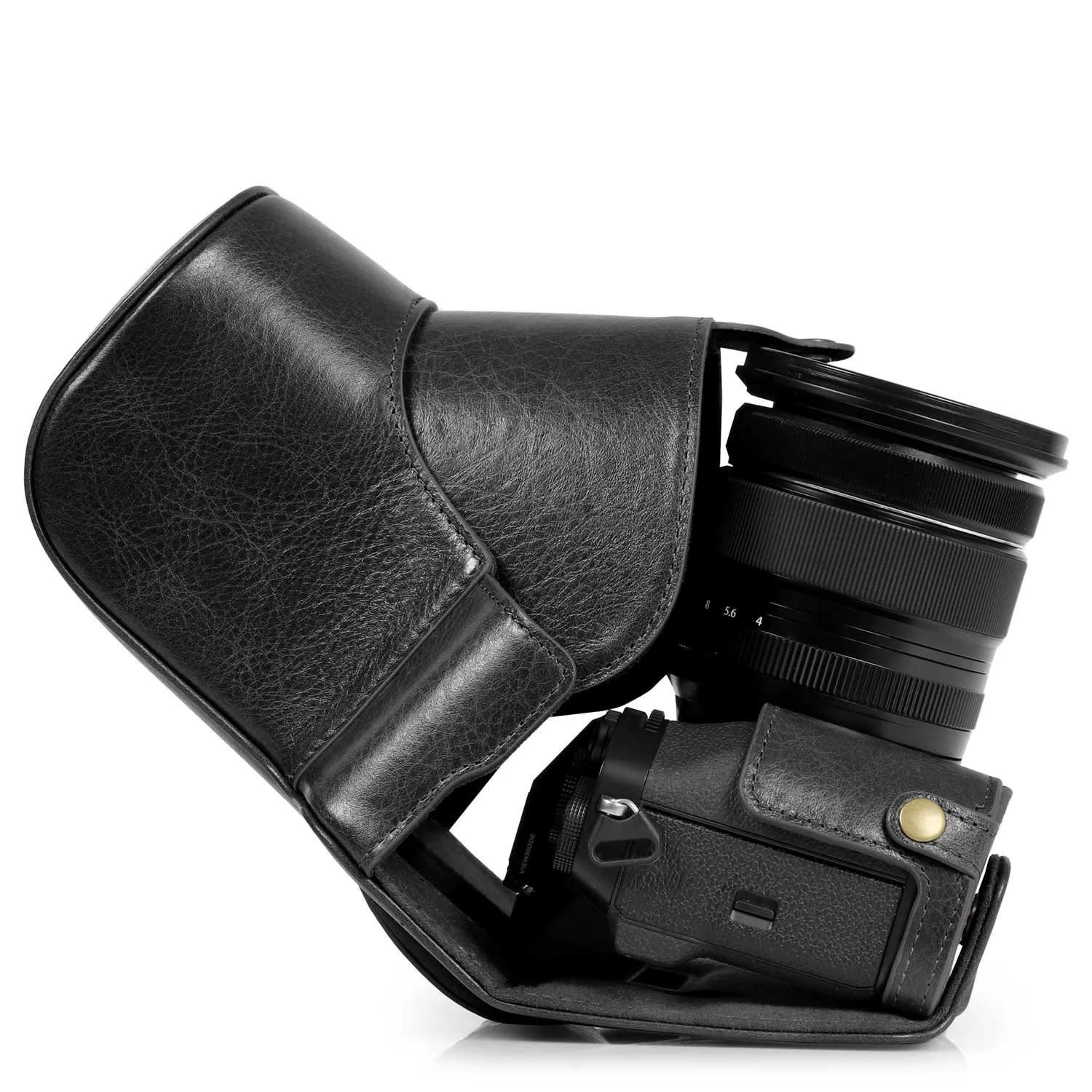 MegaGear X-T5 custodia vera pelle 16-80mm nero