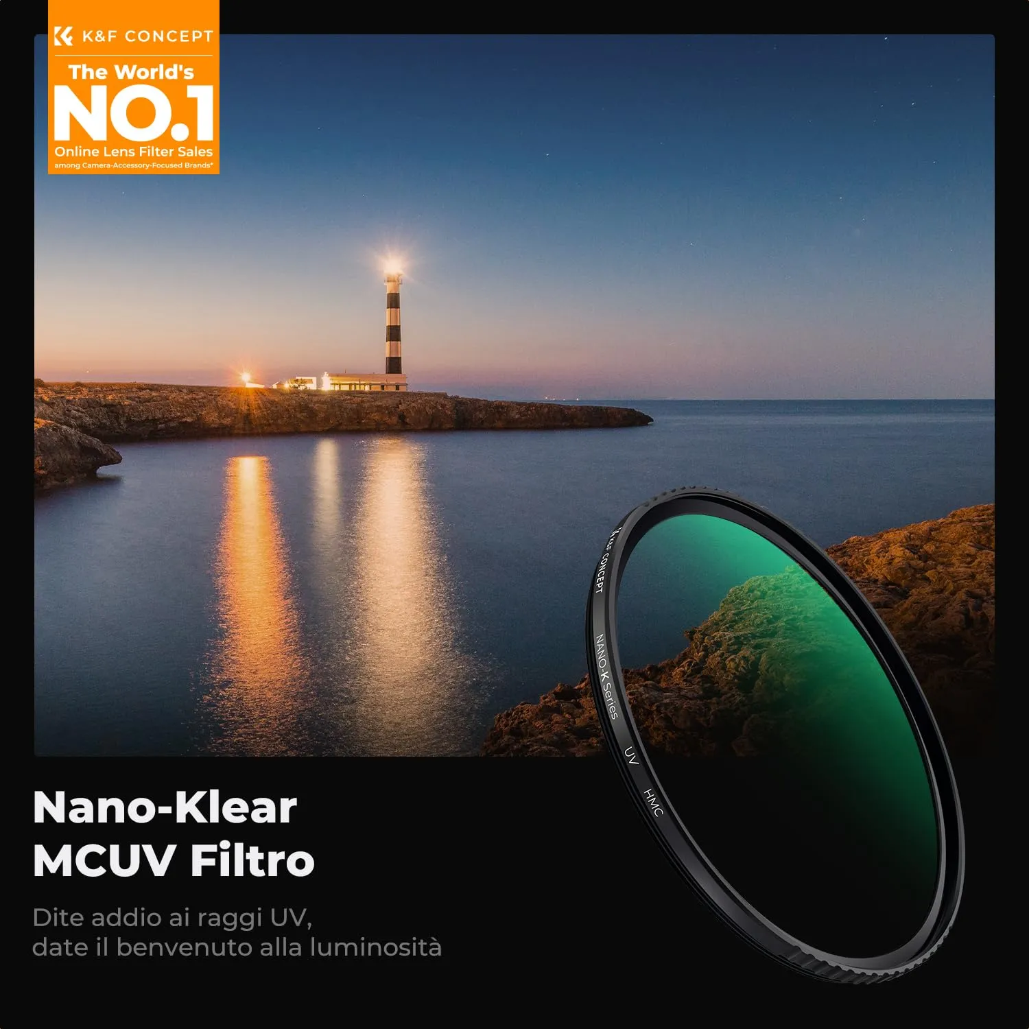 K&F Concept Nano-Klear filtro UV 67mm protezione slim