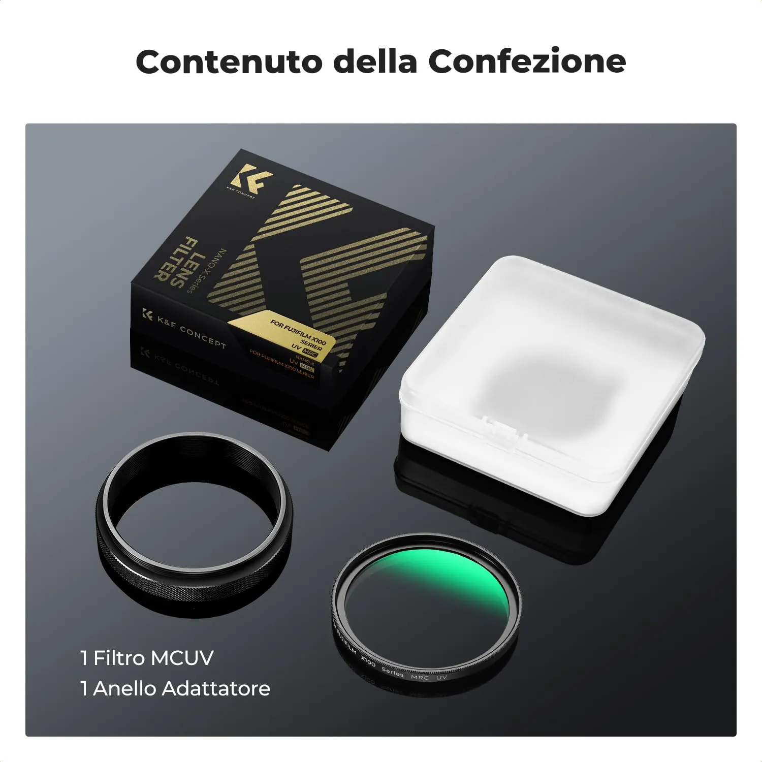 K&F Concept Nano-Xcel Filtro UV X100 Nero protezione