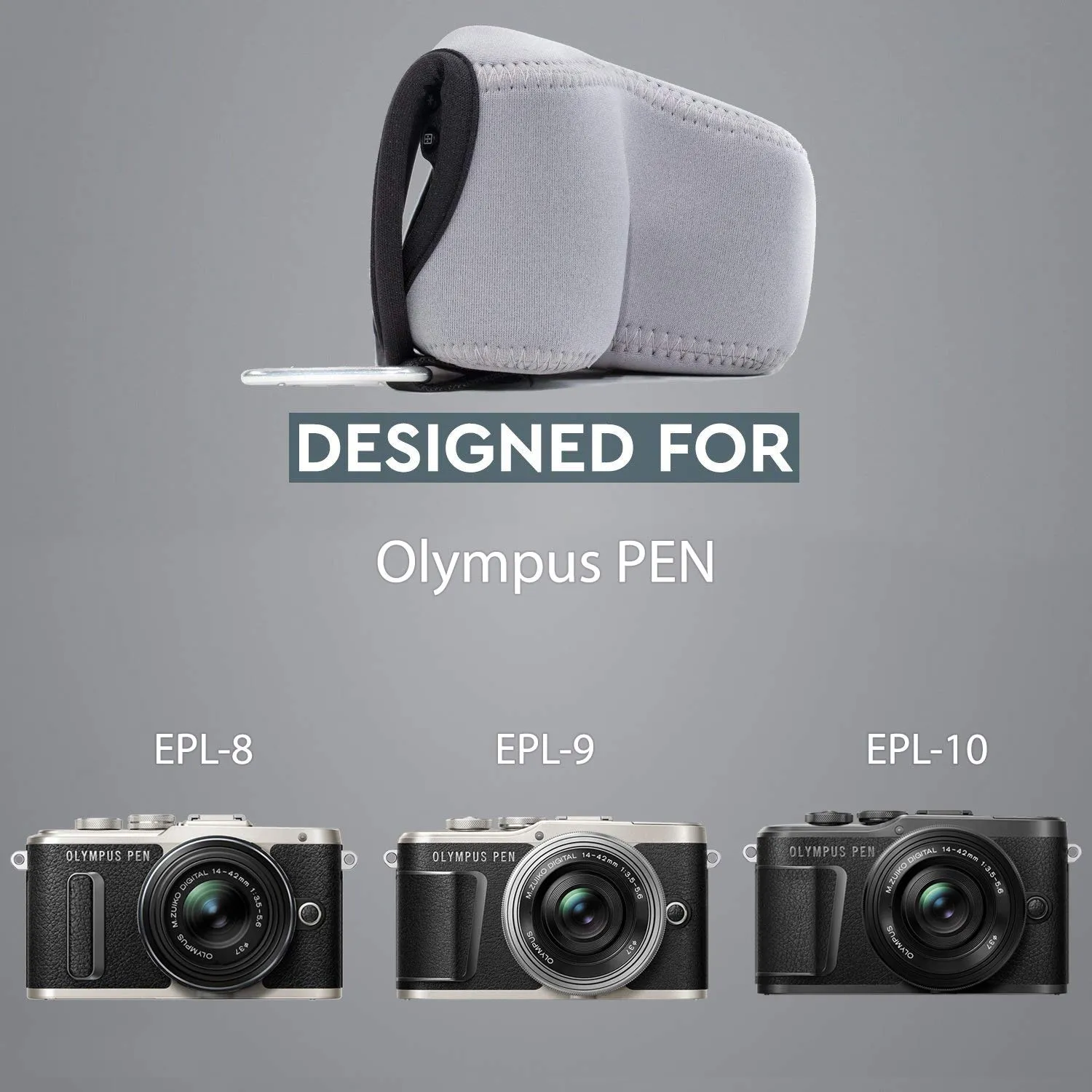 MegaGear MG512 Custodia Neoprene Olympus E-PL7/8/9 Grigia