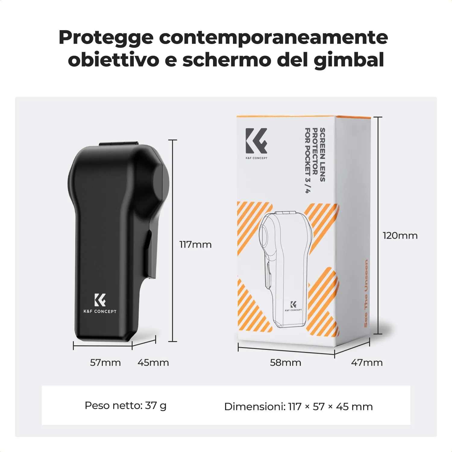 K&F Concept custodia rigida DJI Osmo Pocket 3/4 filtri
