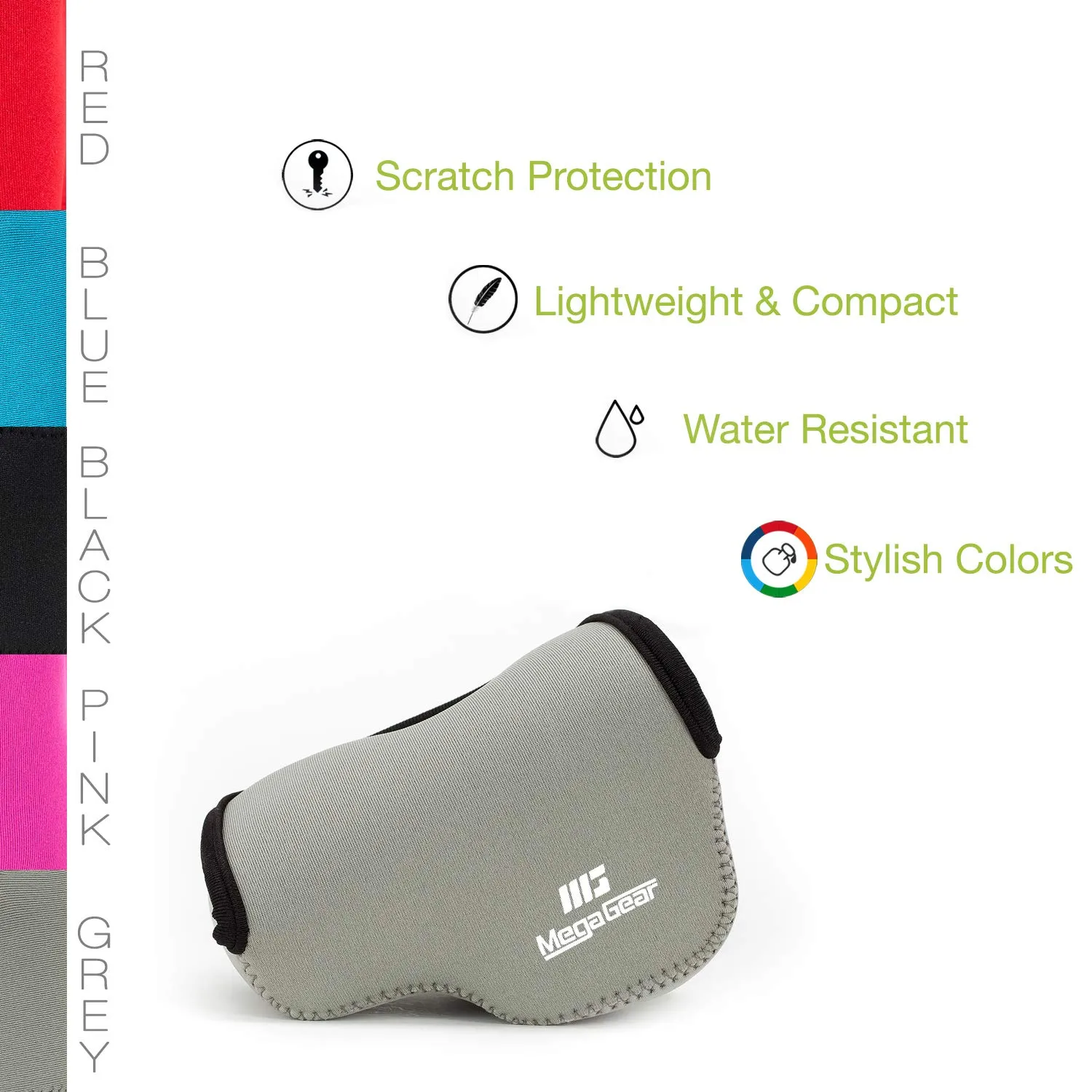 MegaGear Canon G1 X II custodia neoprene grigia moschettone