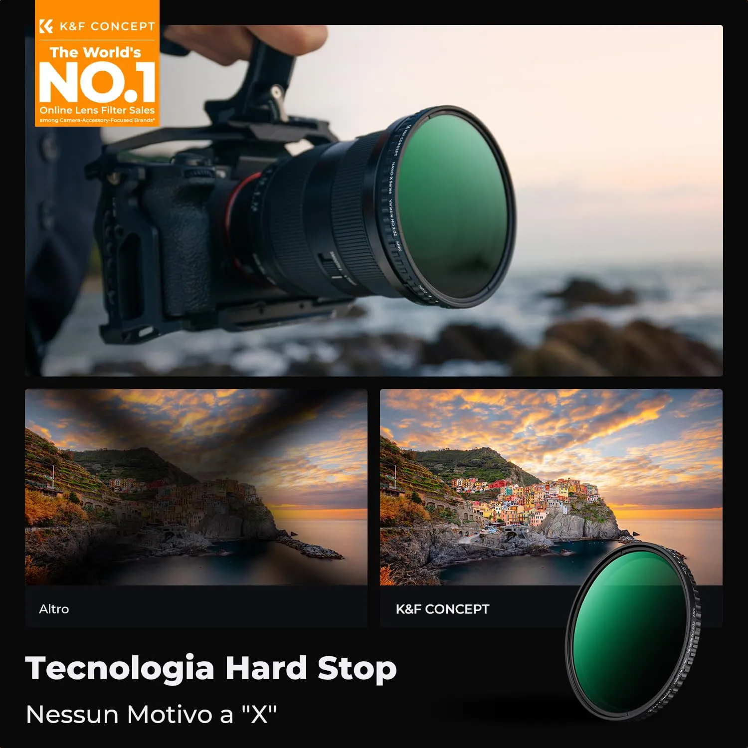 K&F Concept Nano-Xcel ND2-32 filtro variabile 67mm 1-5 stop