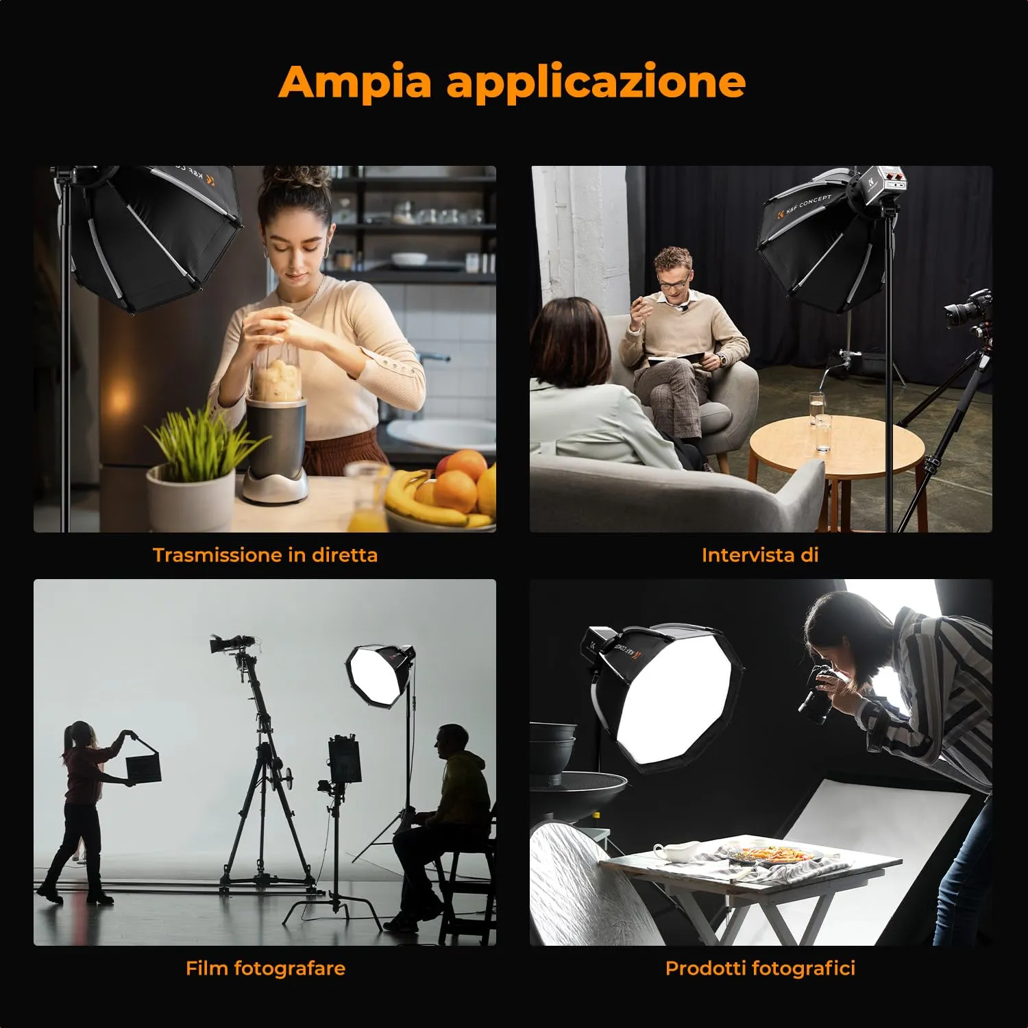 K&F Concept Mini Softbox Parabolico 40cm con Griglia Diffusore