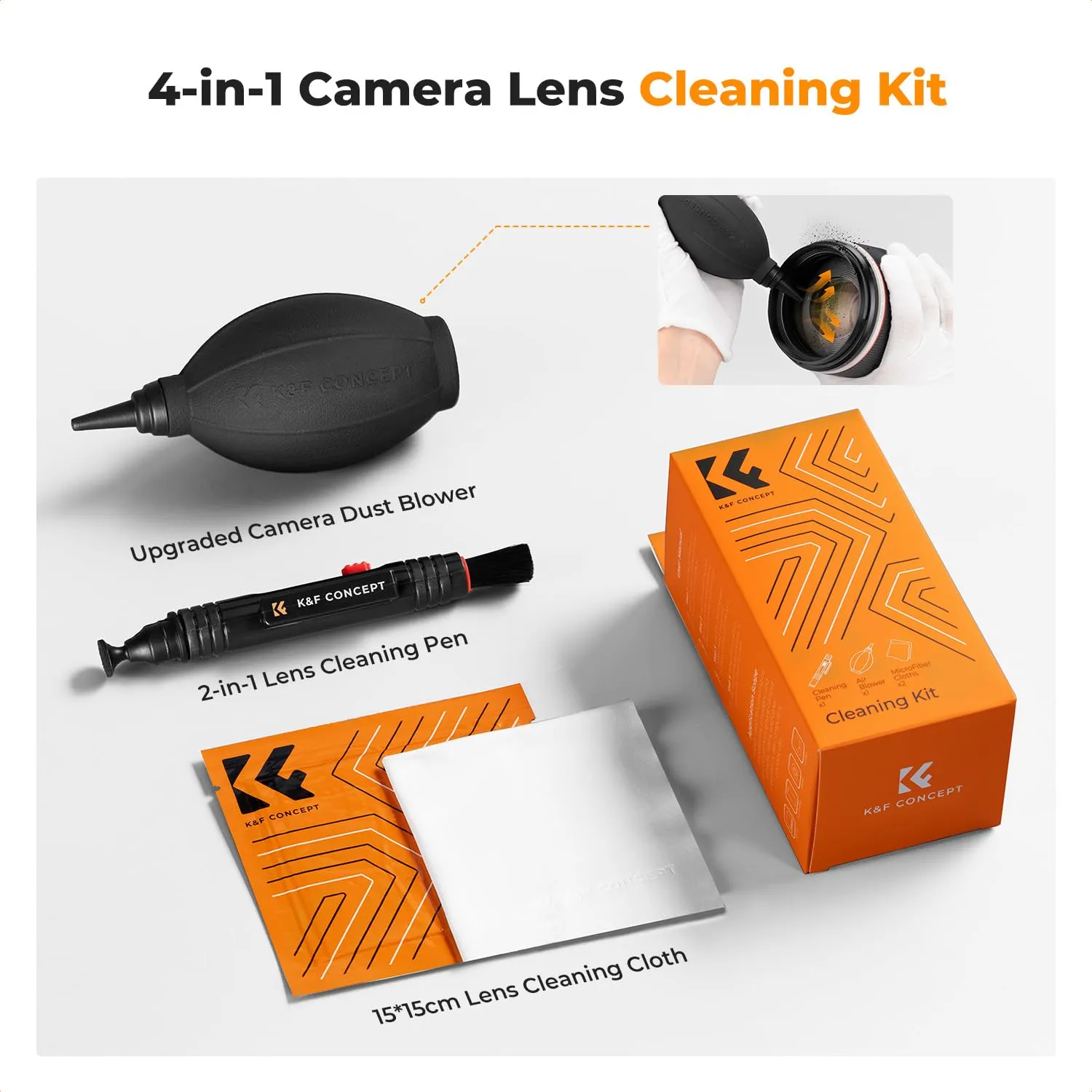 K&F Concept Travel Kit pulizia fotocamera 4 in 1 penna soffietto