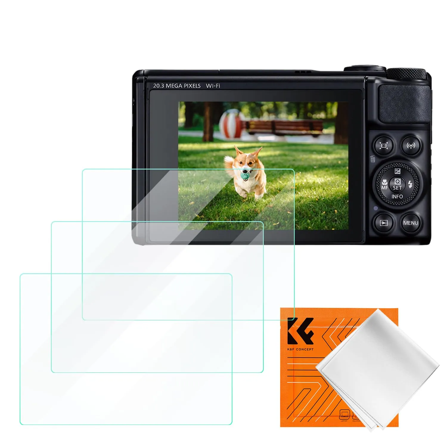 K&F Concept Pellicola Vetro Canon R6 R7 3 Pezzi 9H