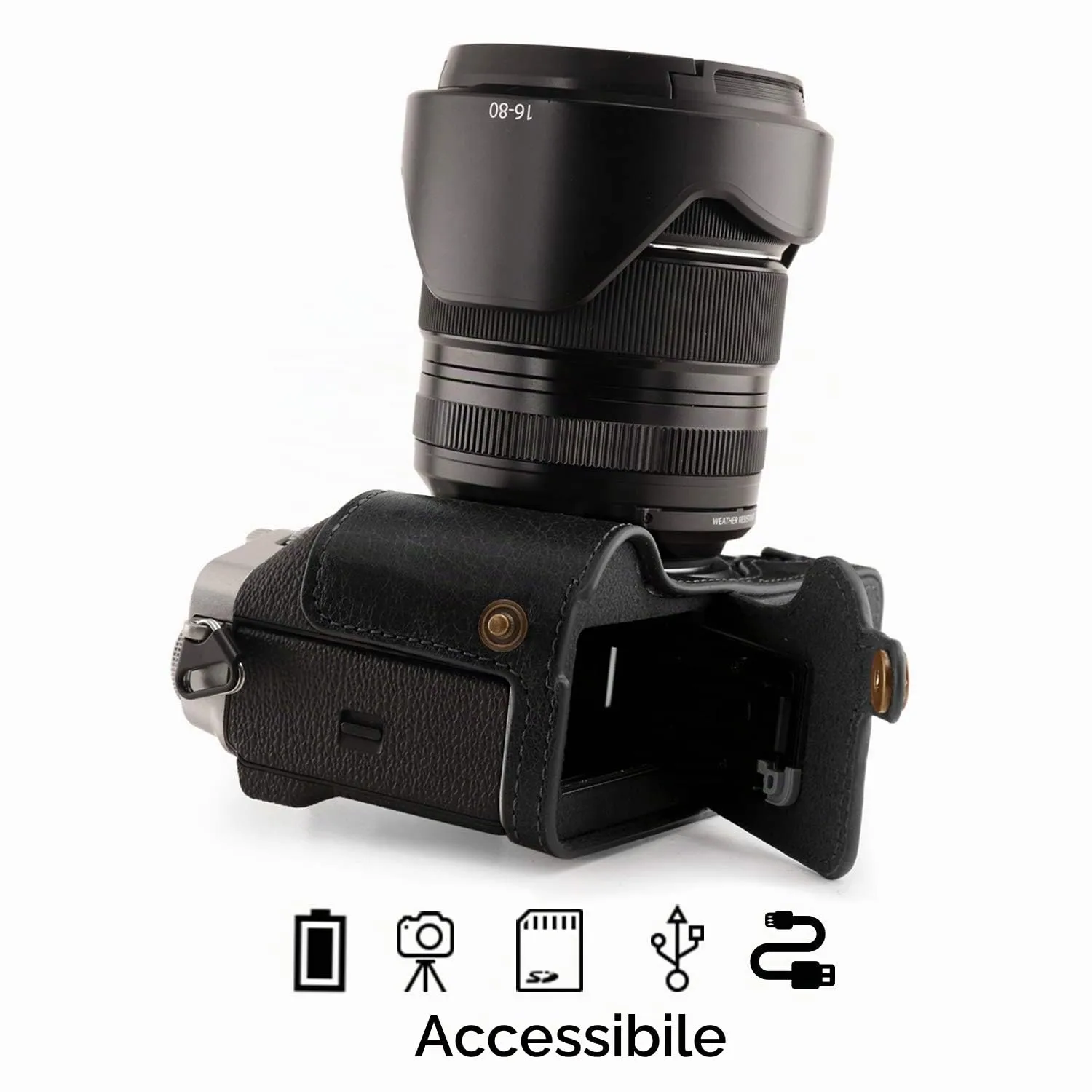 MegaGear MG1923 Ever Ready custodia pelle Fujifilm X-T4 nera