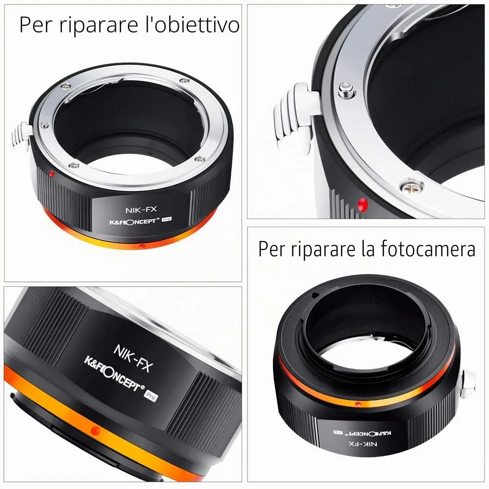 K&F Concept adattatore Nikon F-Fujifilm X manuale rame