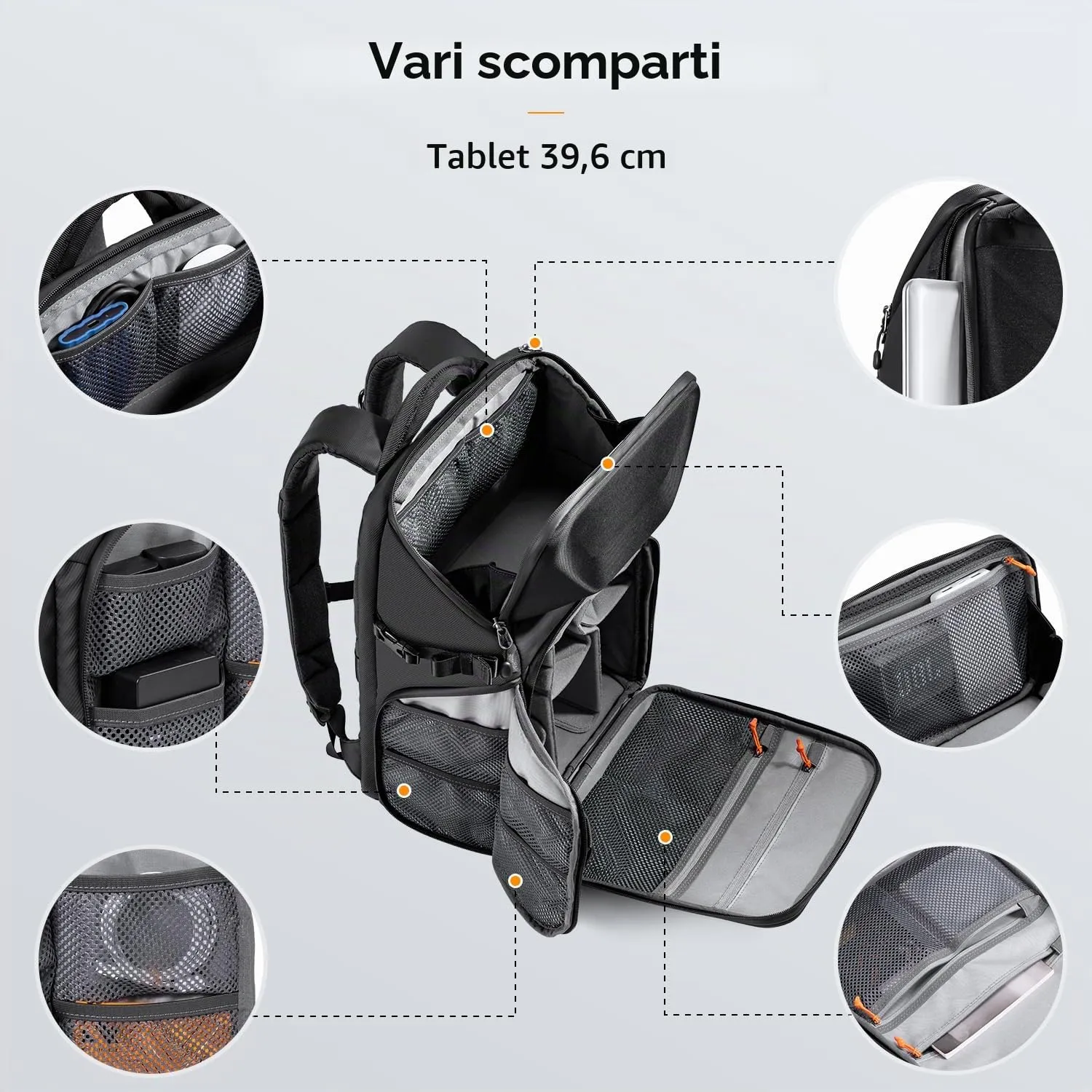 K&F Concept zaino fotocamera 20L impermeabile reflex