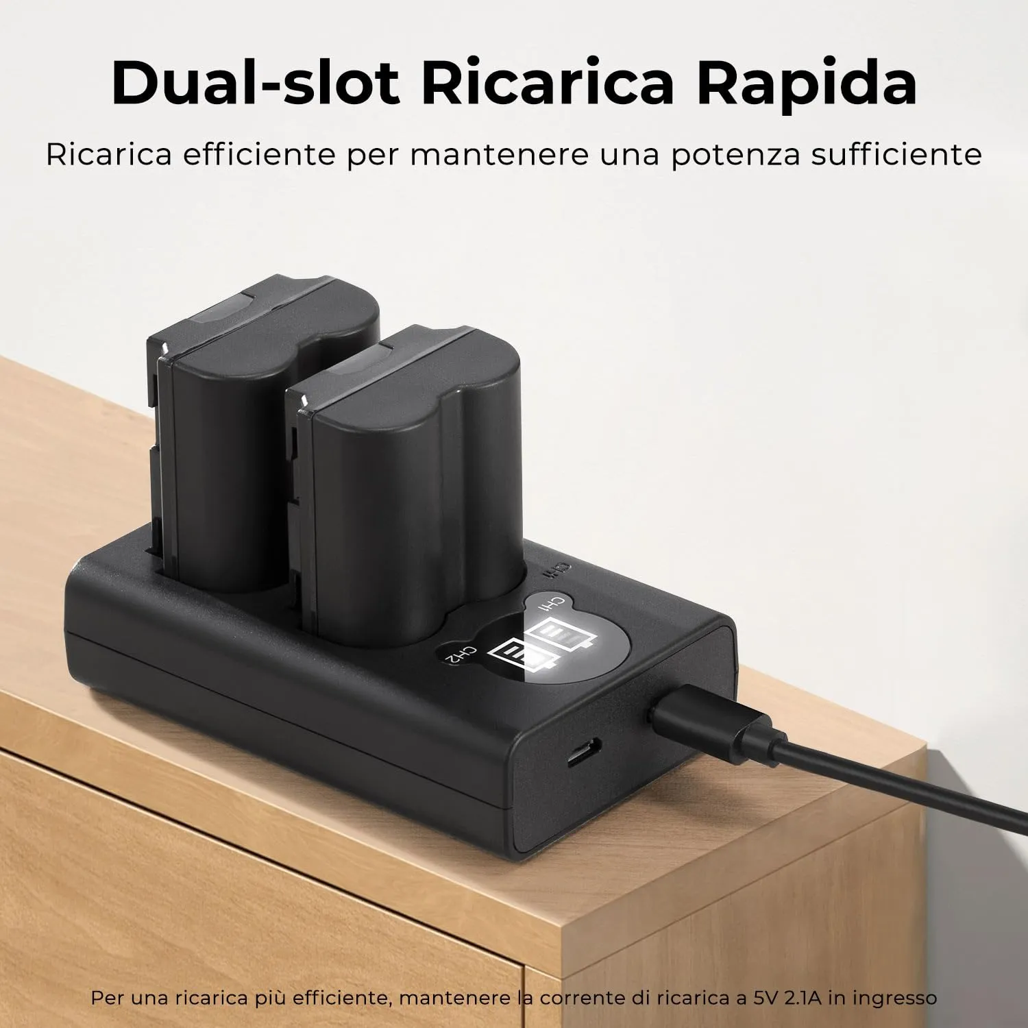 K&F Concept NP-W235 Batteria Doppia con Caricatore LCD Fujifilm