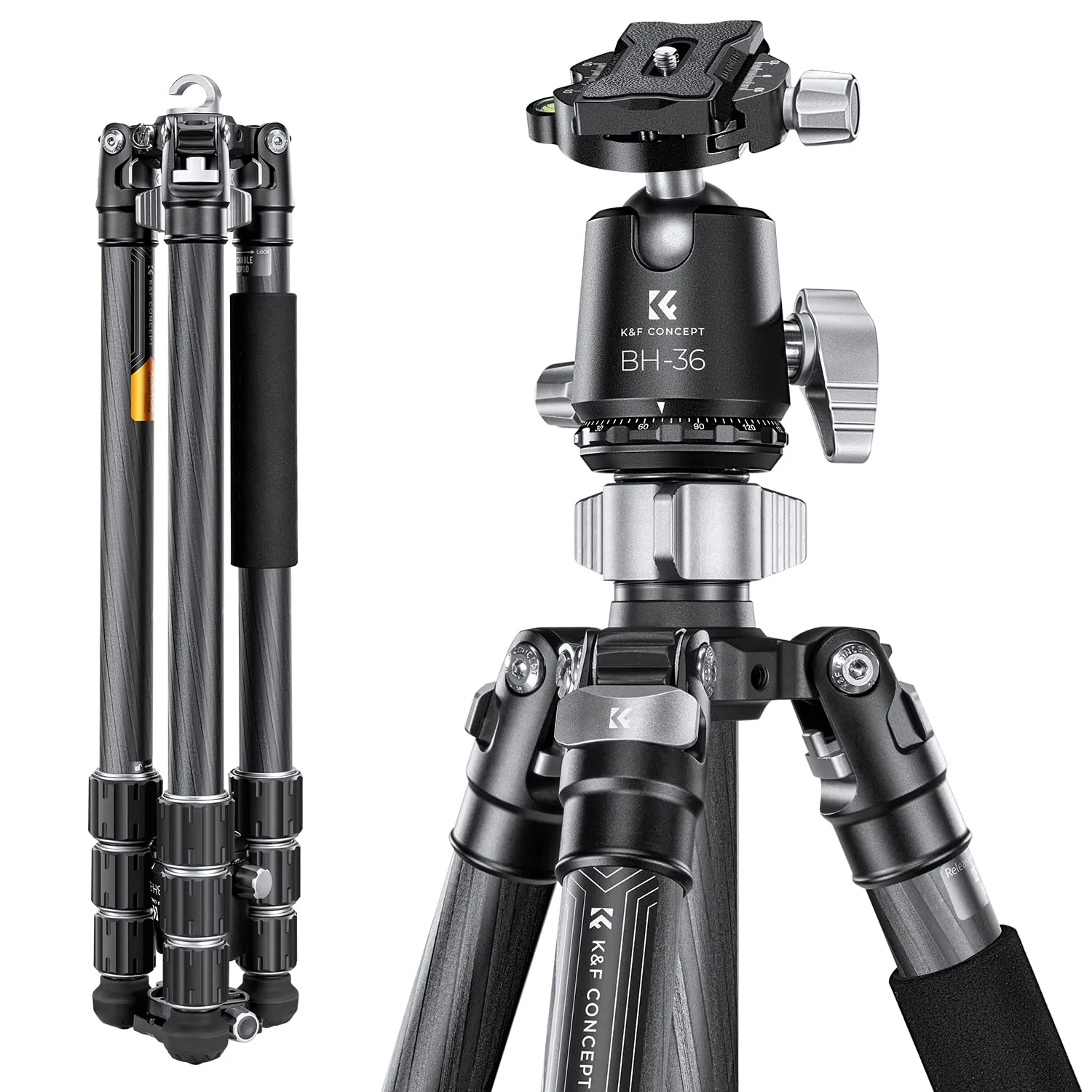 K&F Concept K254C2+BH-36L Treppiede Carbonio 162cm