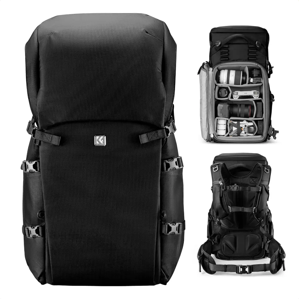 K&F Concept zaino fotografico L 30L nero laptop 15"