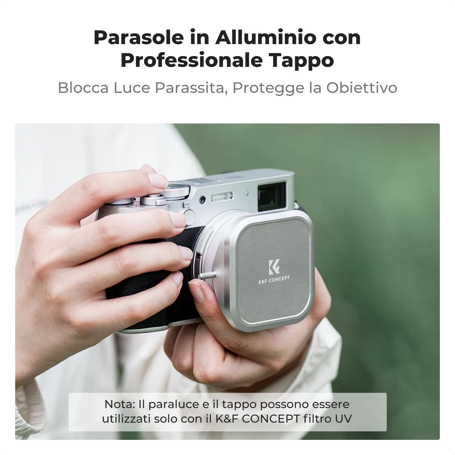 K&F Concept Nano-Xcel filtro UV Fujifilm X100 con tappo