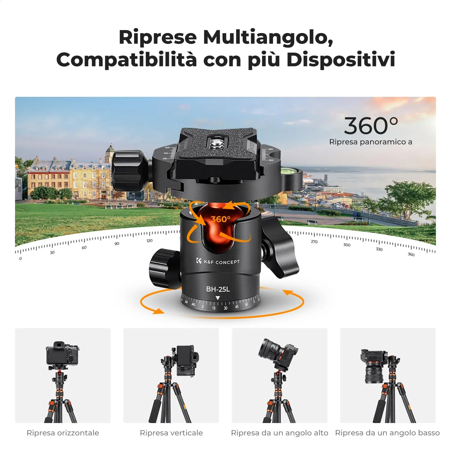 K&F Concept BA225 Treppiede Carbonio 153 cm 8 kg