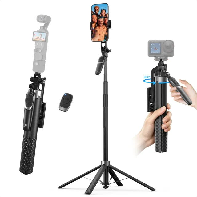 K&F Concept 177cm treppiede cellulare selfie stick bluetooth