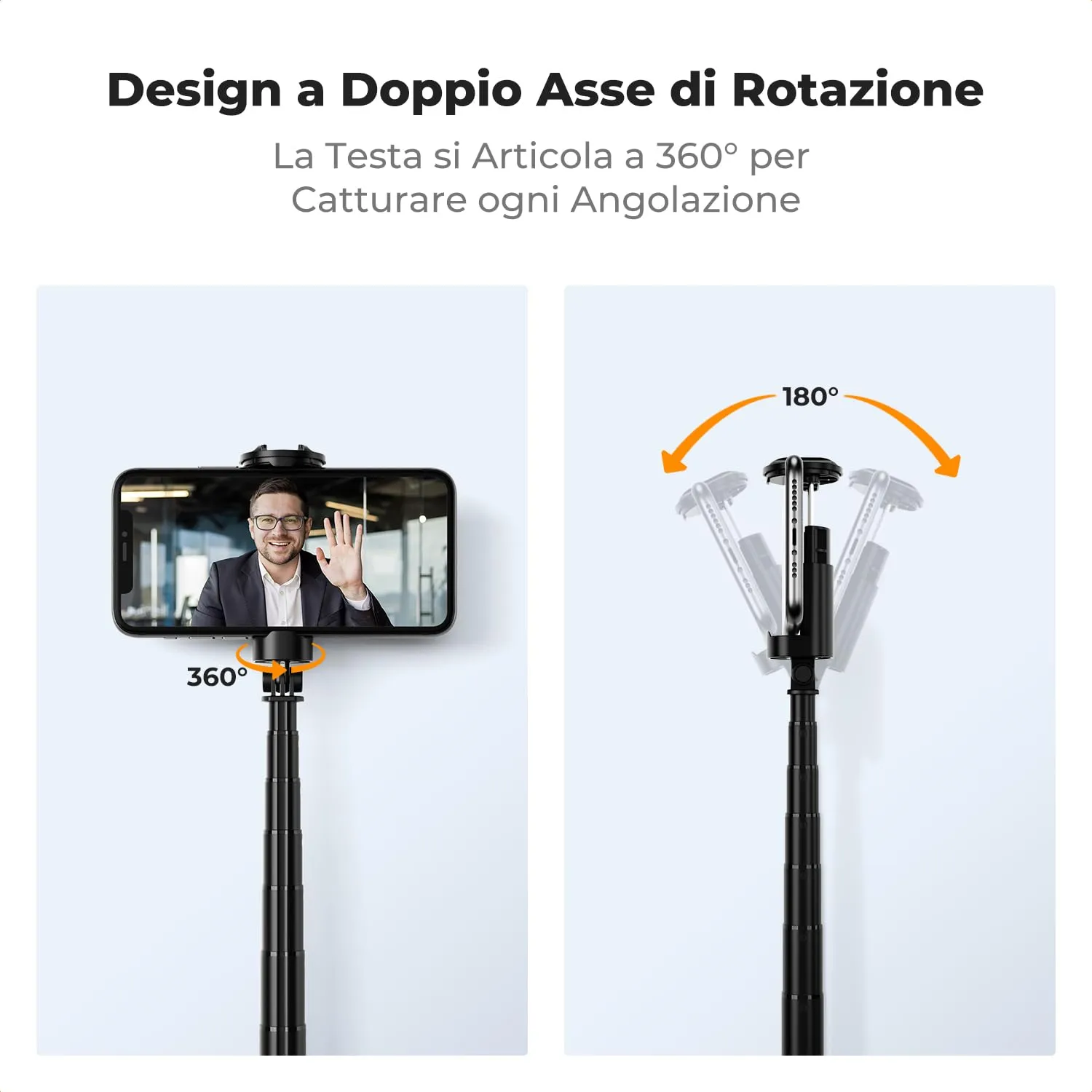 K&F Concept Bastone Selfie Treppiede 175cm Nero