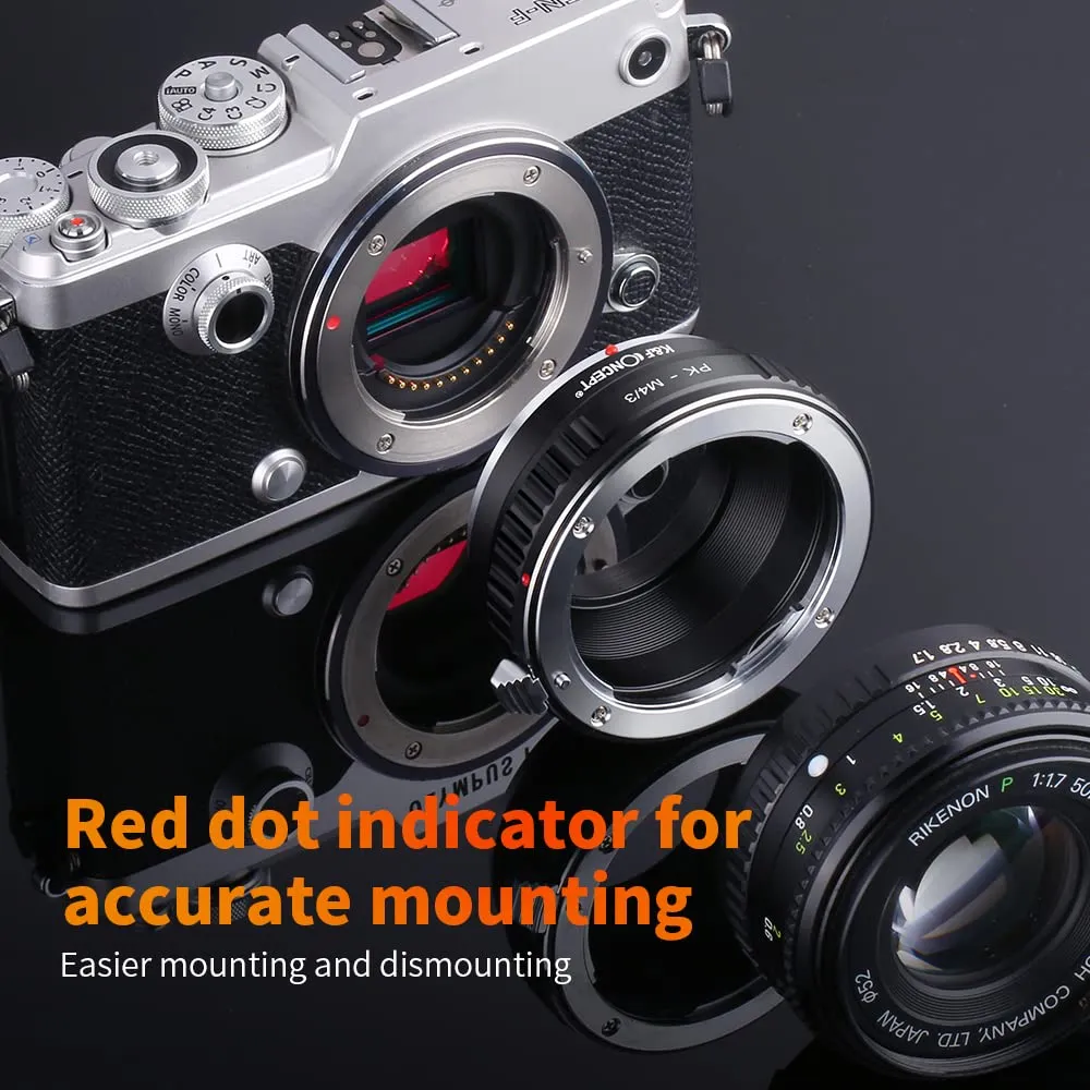 K&F Concept adattatore Pentax K-PK a Micro 4/3 manuale