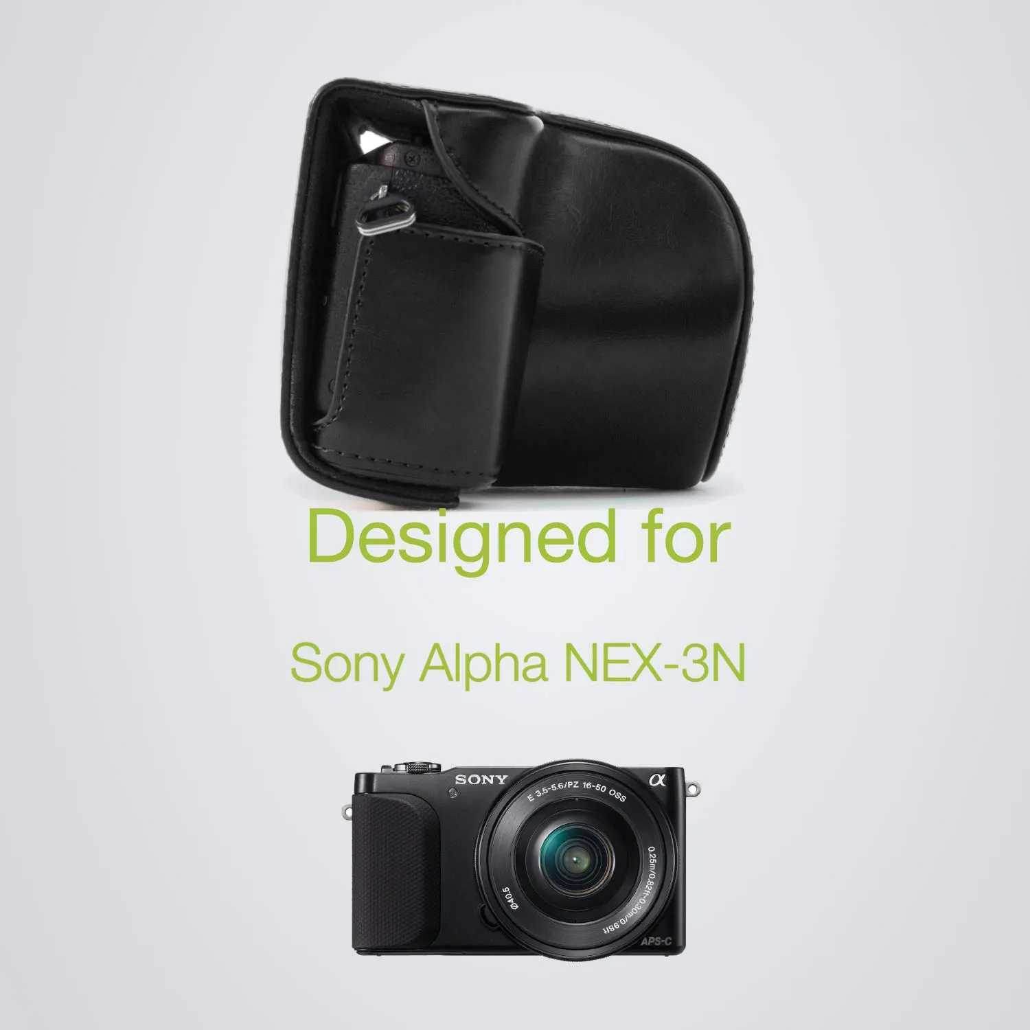MegaGear Ever Ready Custodia Pelle Sony A5100 Nera