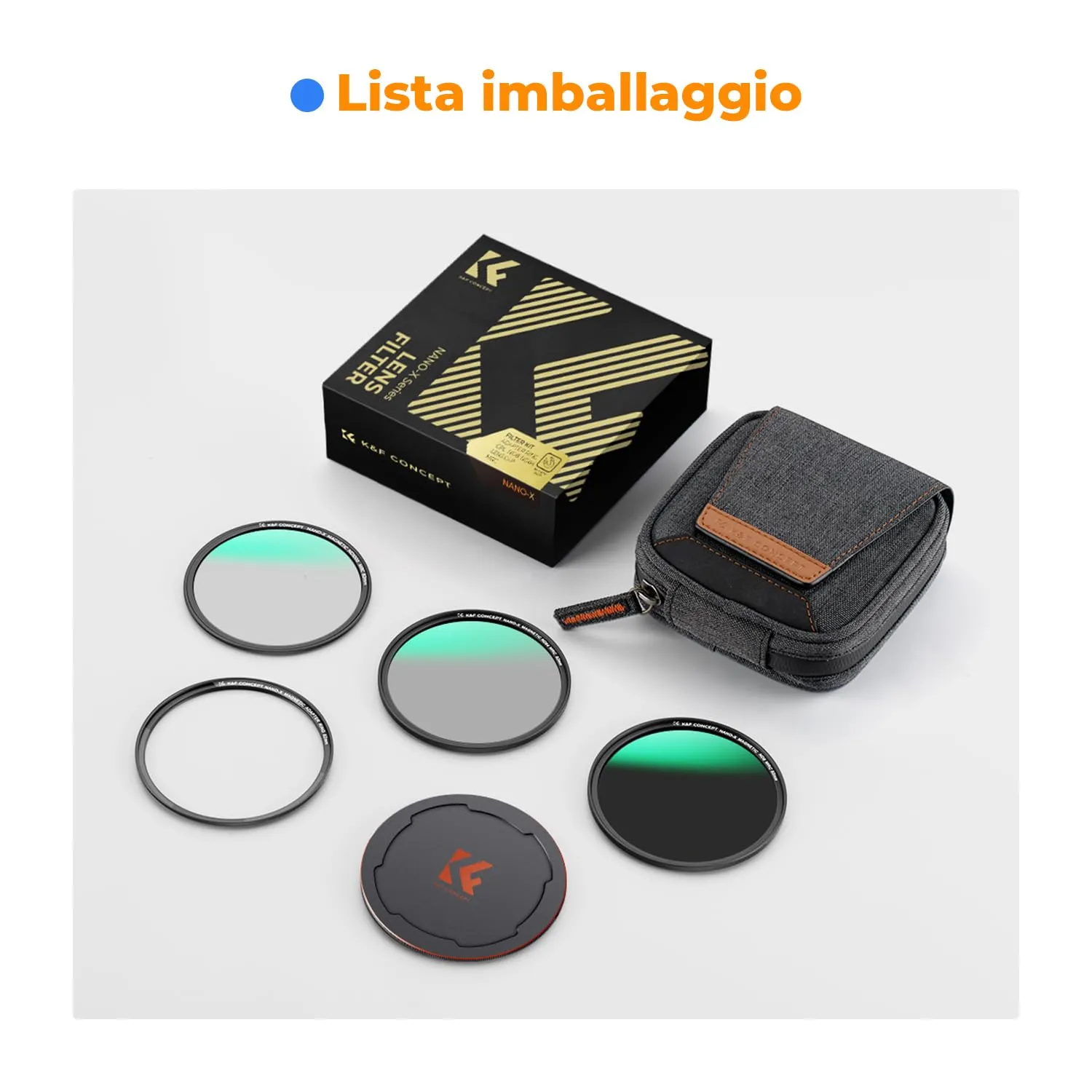 K&F Concept Nano-Xcel Kit Filtri Magnetici CPL ND8 ND64 82mm
