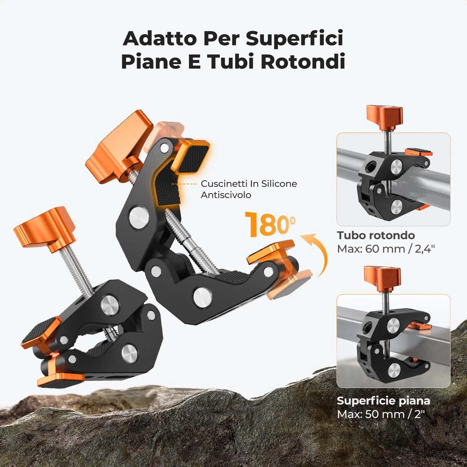 K&F Concept Braccio Magico 22" Kit Super Clamp Telefono Action Cam