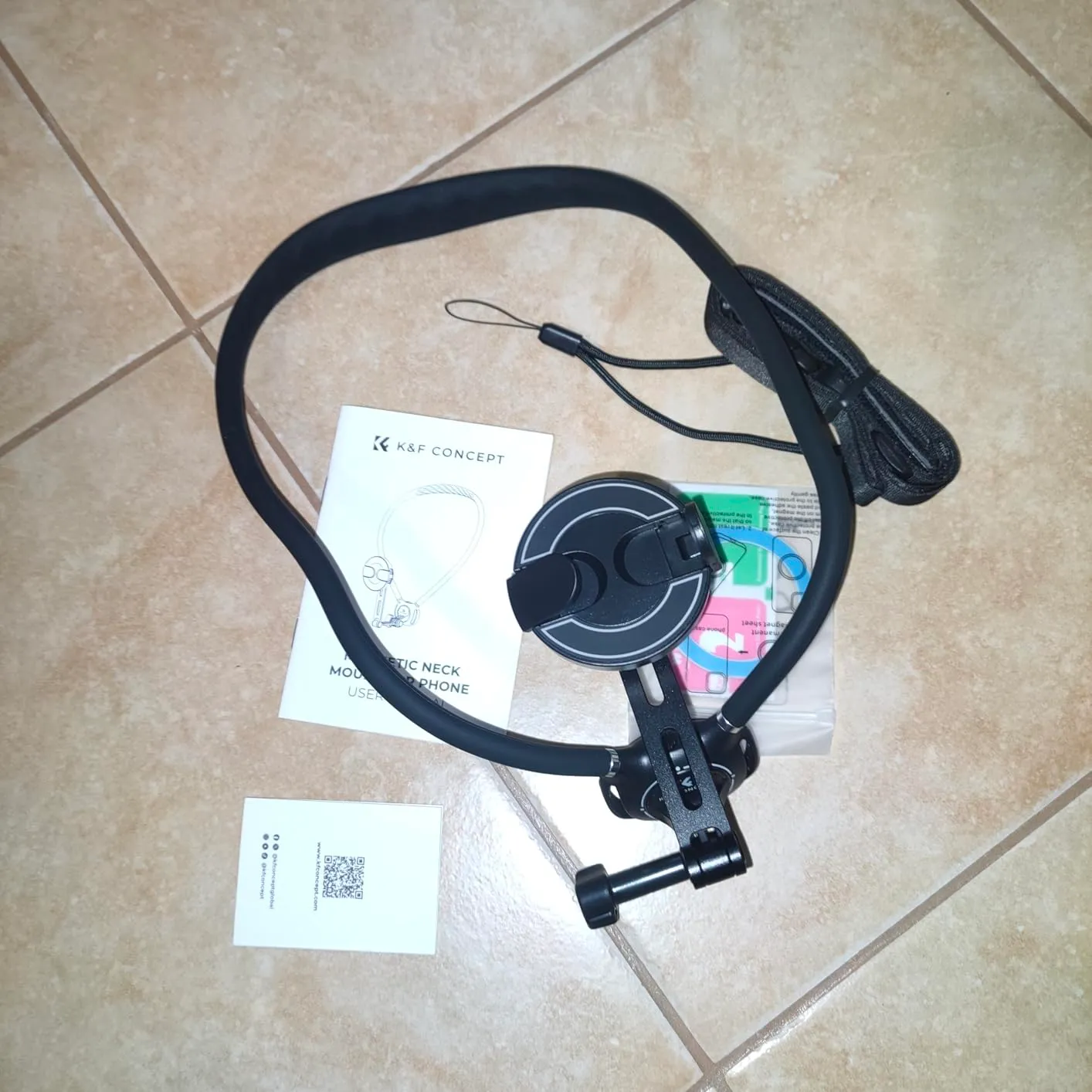 K&F Concept Supporto Collo Telefono Magnetico Nero POV