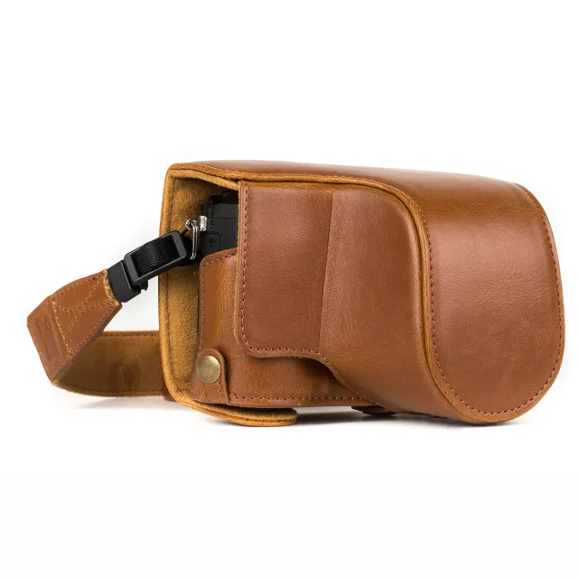 MegaGear MG1302 Custodia Fotocamera Panasonic GX85 Beige Ecopelle