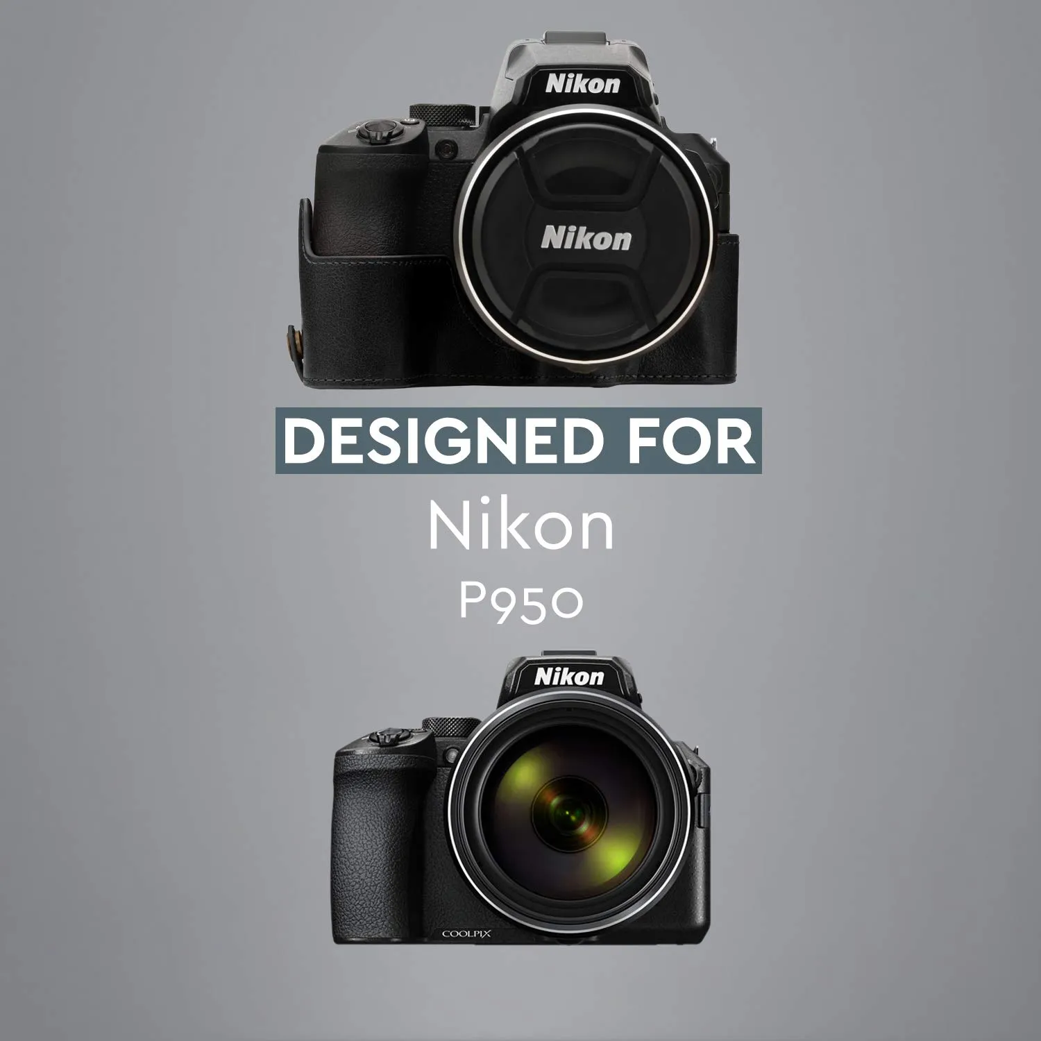 MegaGear Nikon P950 custodia fotocamera pelle marrone
