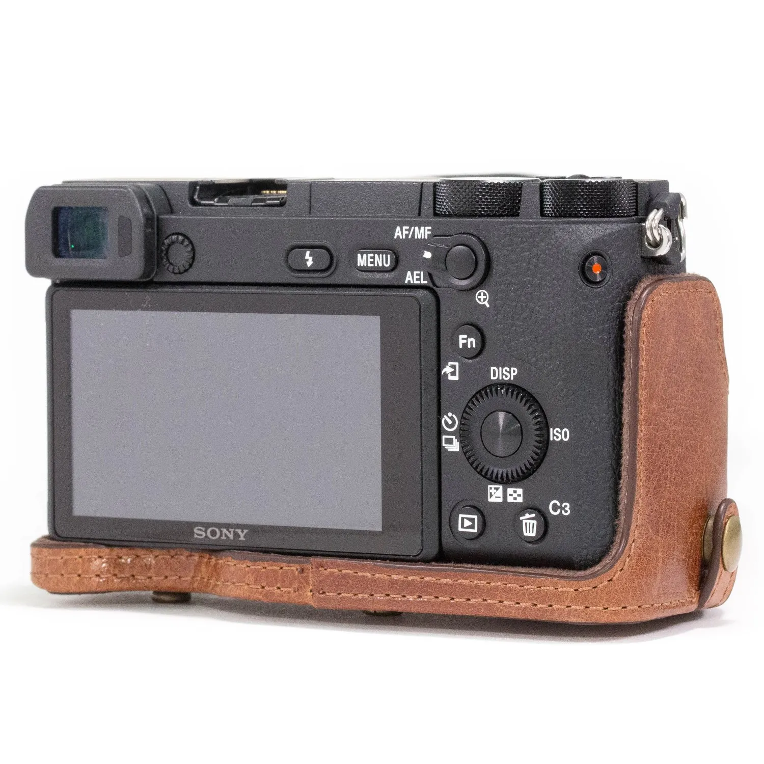 MegaGear Custodia Pelle Sony A6500 16-70mm Marrone Scuro