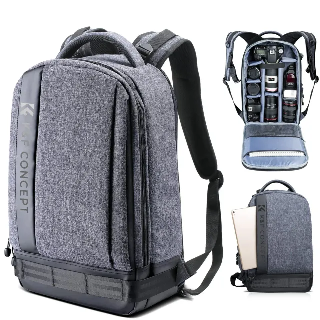 K&F Concept 019V1 zaino fotografico 17L grigio laptop