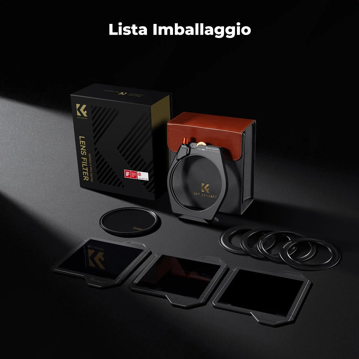 K&F Concept Nano-Xcel Pro kit portafiltri ND1000 ND8 ND64 CPL