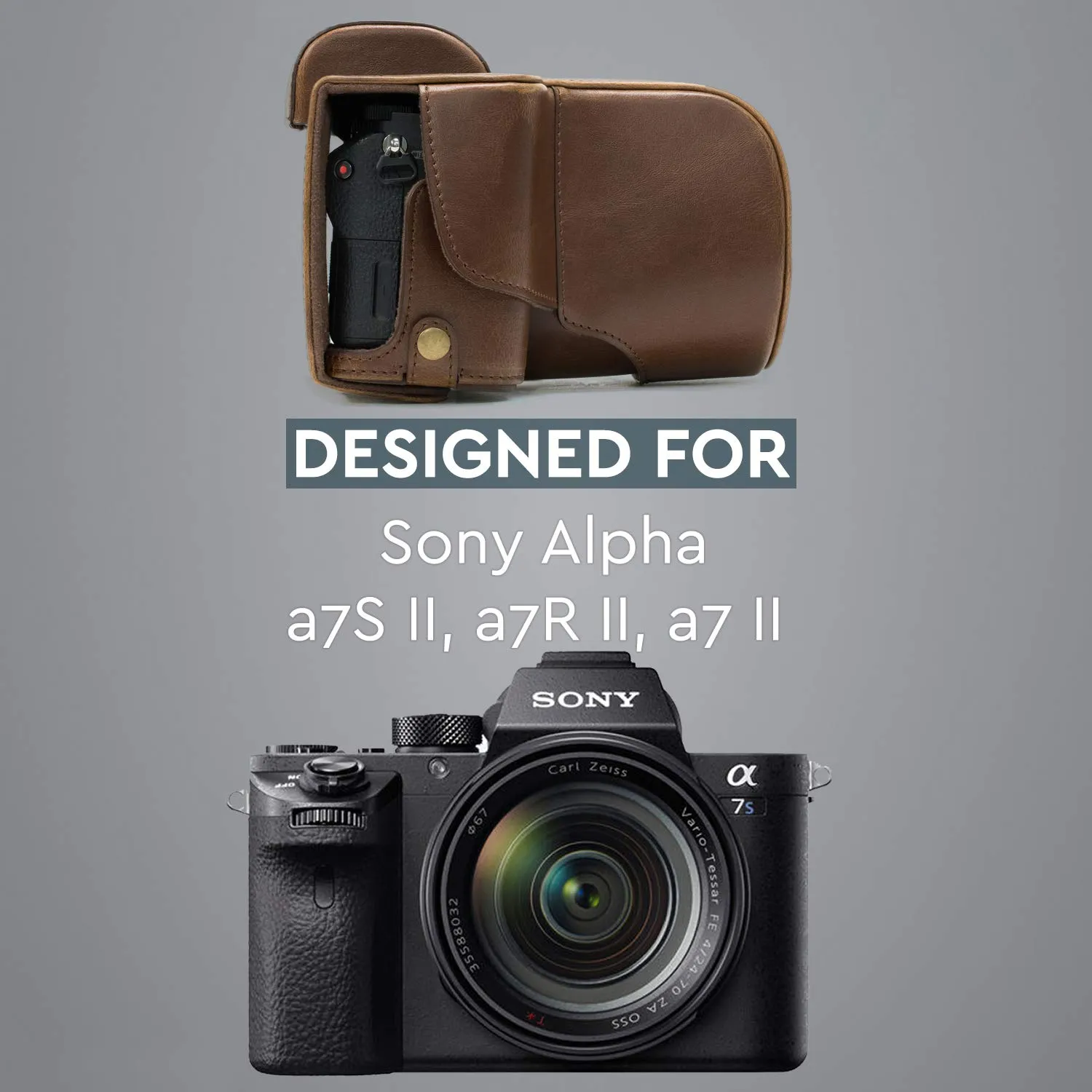 MegaGear Ever Ready custodia Sony A7 II 28-70mm marrone scuro