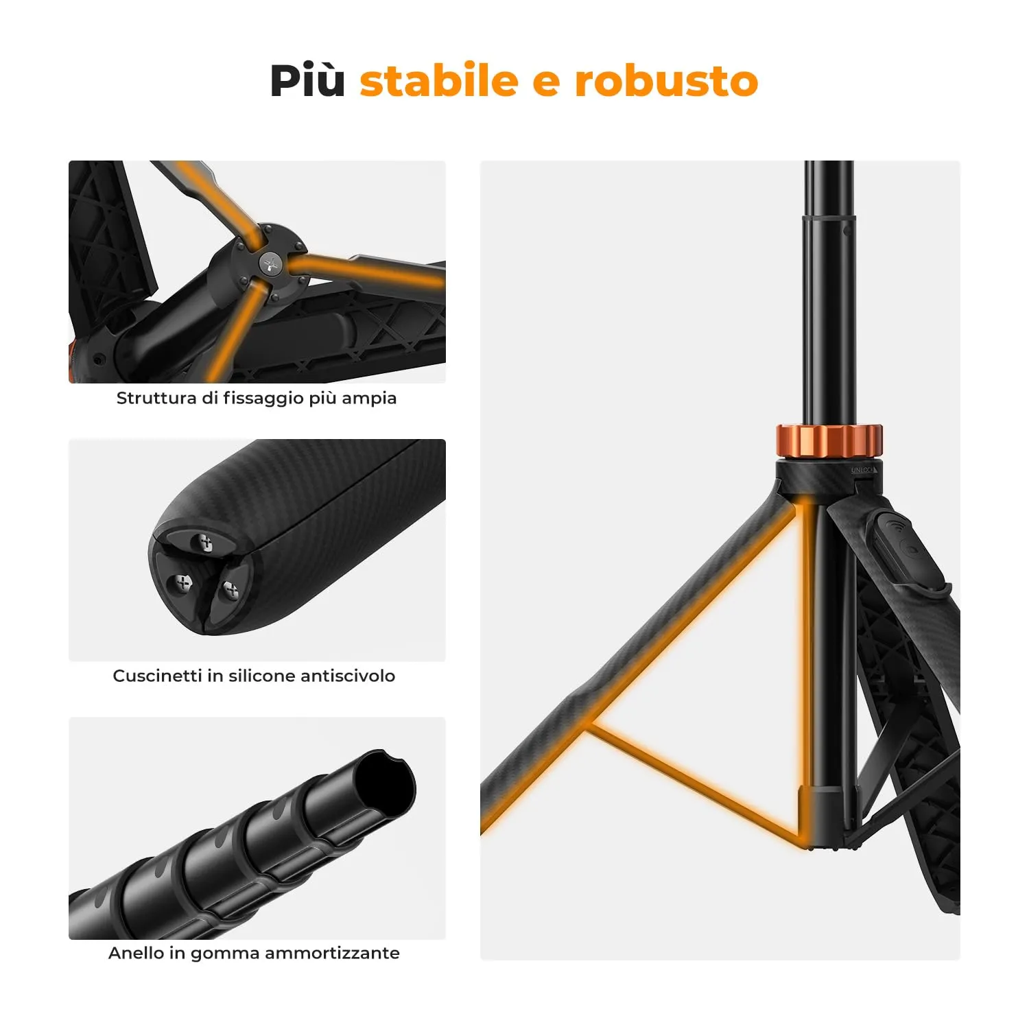 K&F Concept Treppiede Smartphone 158cm con Telecomando