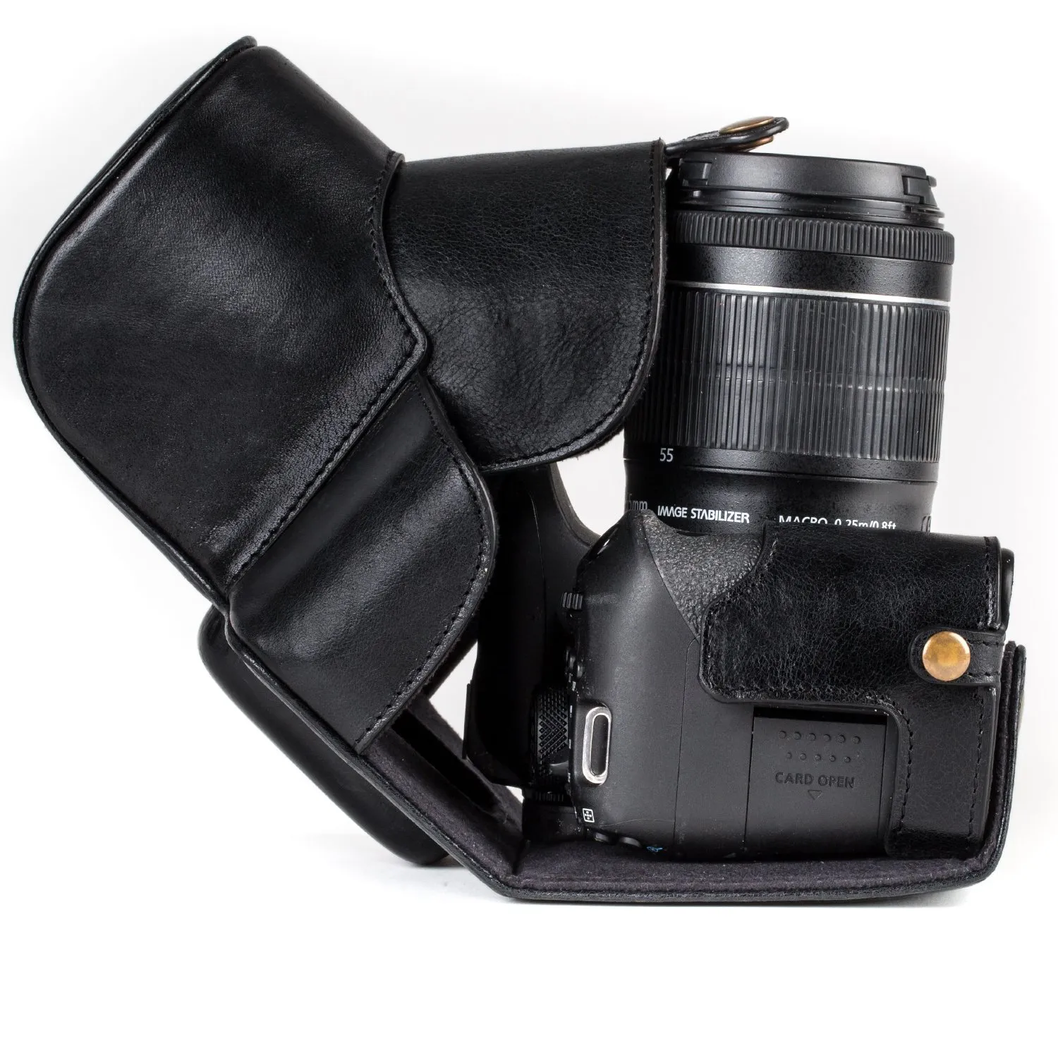 MegaGear Ever Ready custodia reflex Canon 800D vera pelle nera