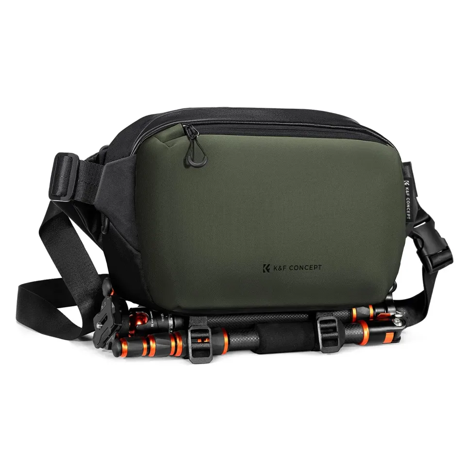 K&F Concept Borsa Tracolla Fotocamera M Verde Nero Impermeabile