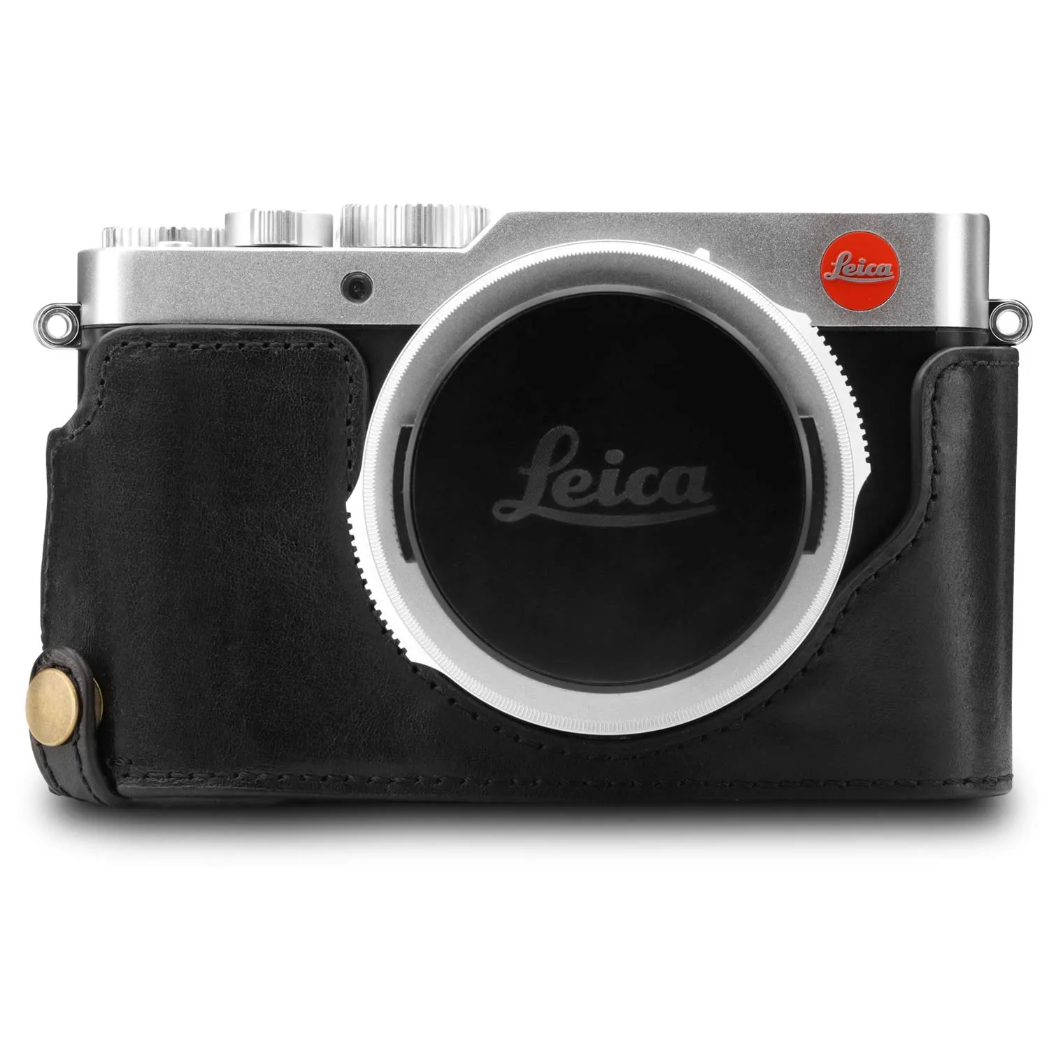 MegaGear Custodia Vera Pelle Leica D-Lux 7 Nera Su Misura
