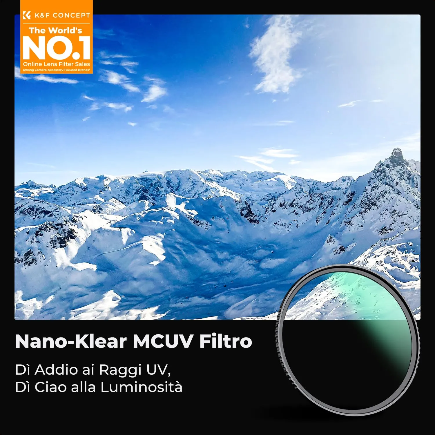 K&F Concept Nano-Klear filtro UV 82mm con tappo