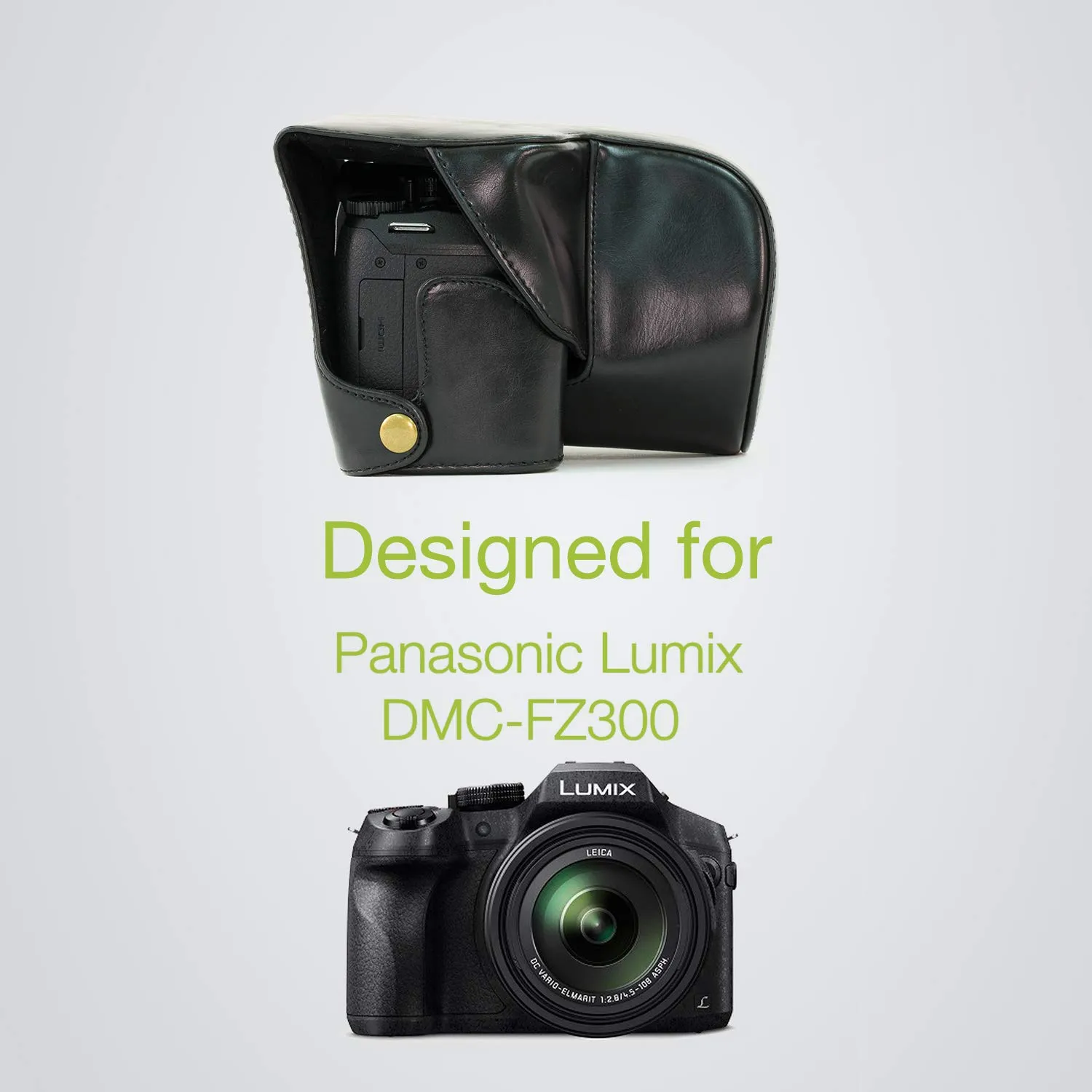 MegaGear MG624 FZ300 custodia pelle nera Panasonic