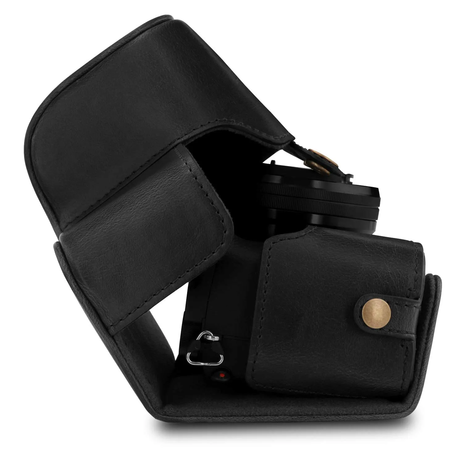 MegaGear MG1651 Custodia Pelle Sony A6100 A6400 Nera