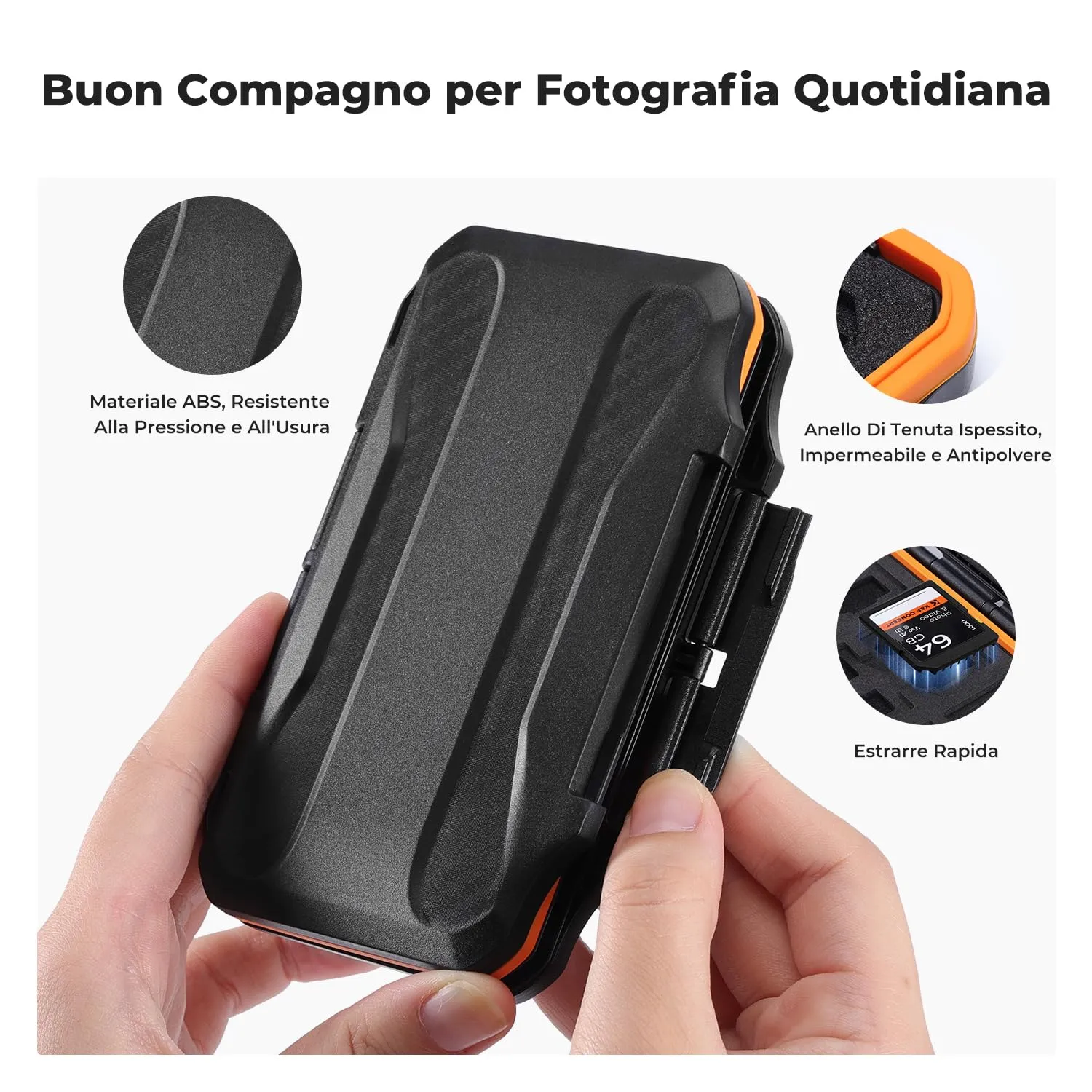 K&F Concept Custodia Schede SD 12+24 Micro SD Impermeabile