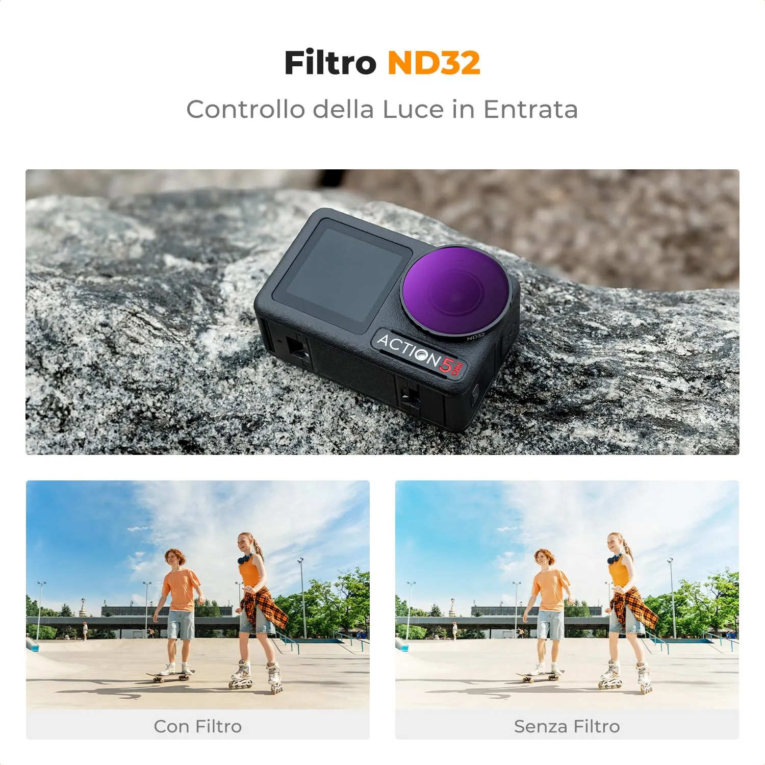 K&F Concept ND32 filtro Osmo Action 5 Pro/4 5 stop action cam