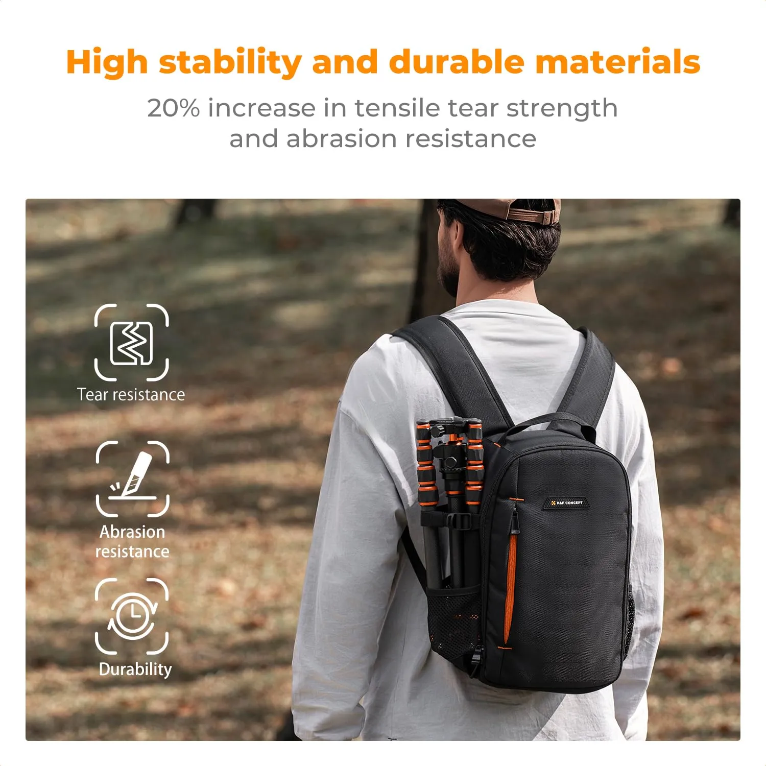 K&F Concept zaino fotografico 10L nero-arancione leggero