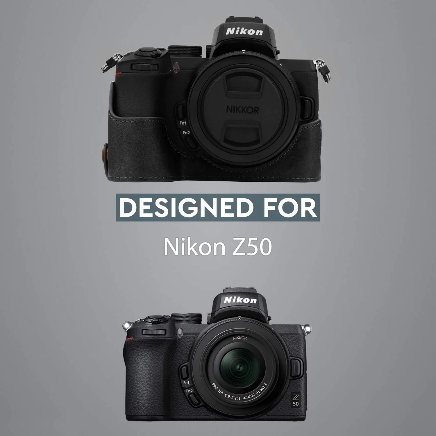 MegaGear Nikon Z50 MG1811 custodia pelle nera ever ready