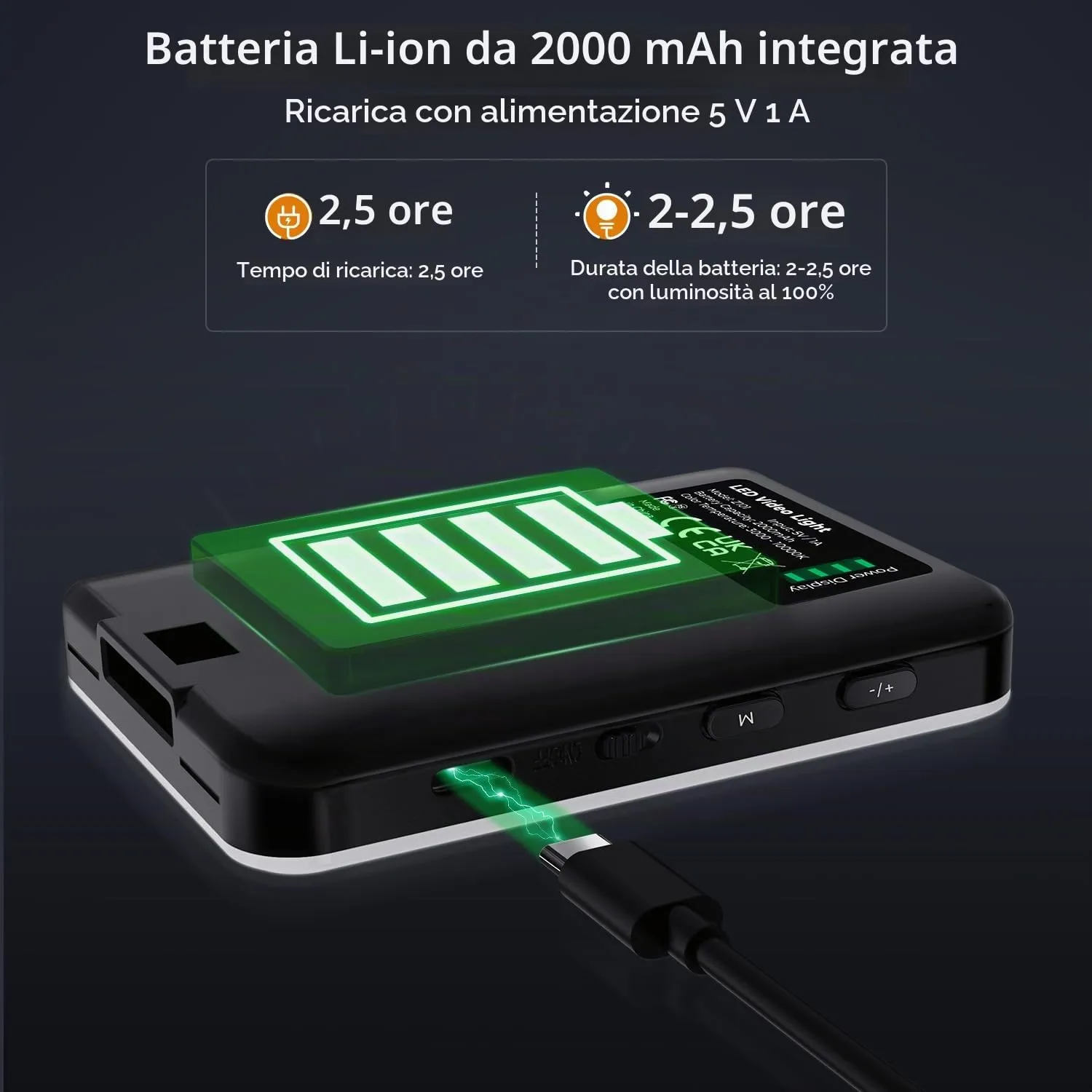 K&F Concept LED 84 luce video 3000K-10000K con clip