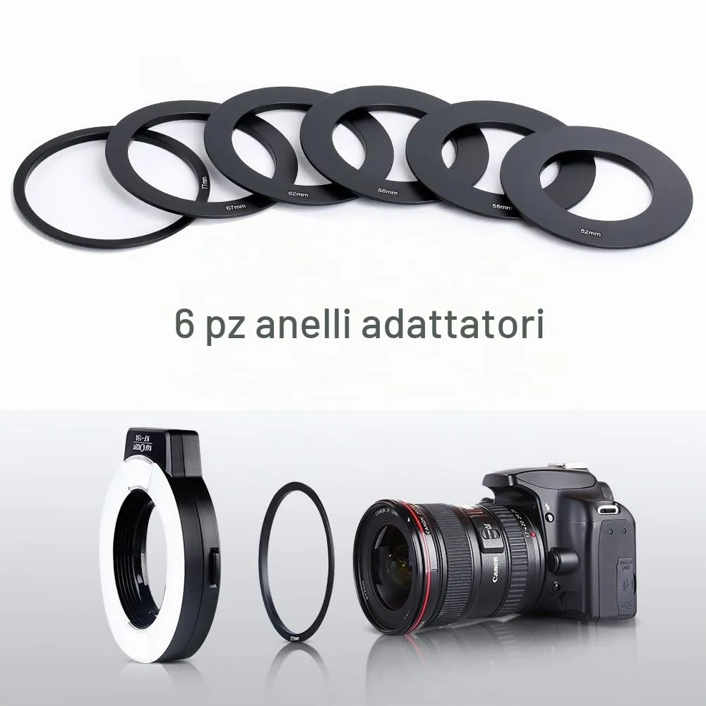K&F Concept Flash Anulare Macro TTL Canon luce LED