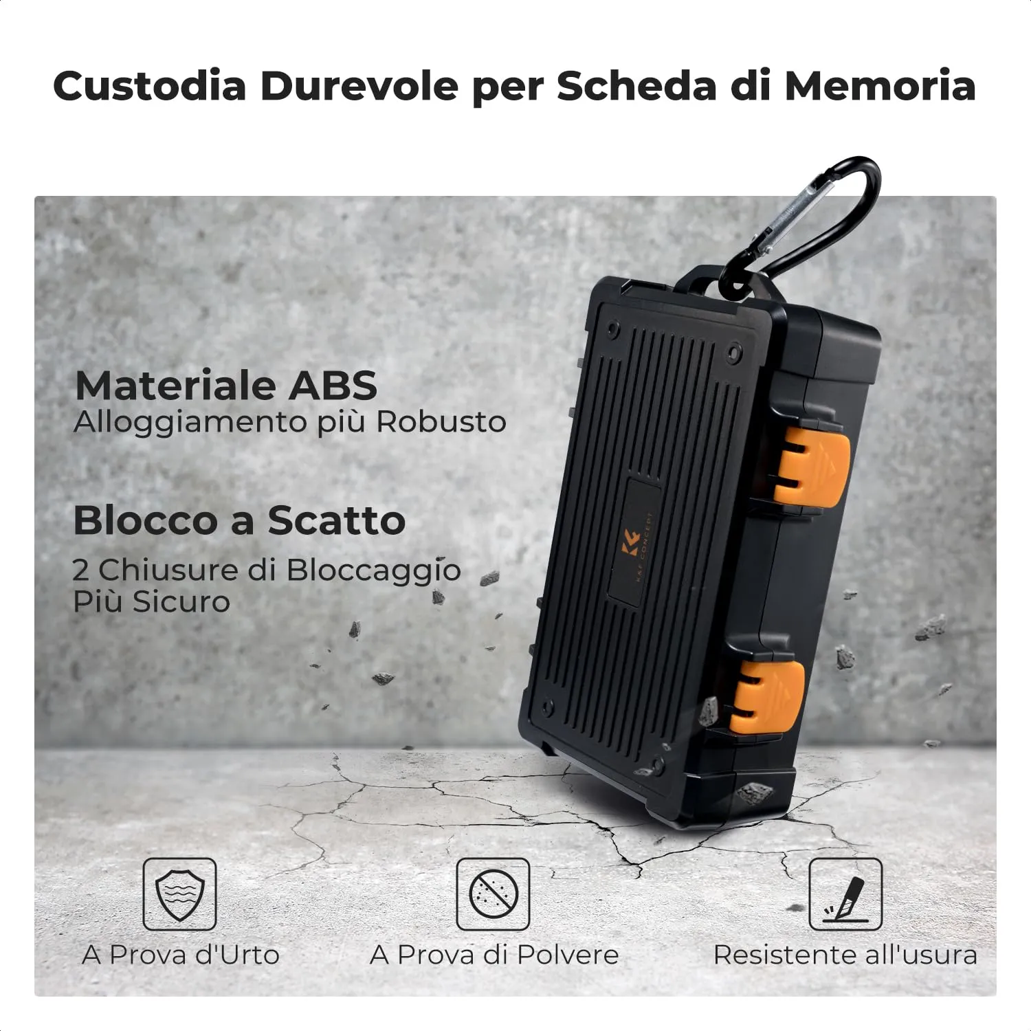 K&F Concept Custodia Batterie Schede SD TF XQD Impermeabile